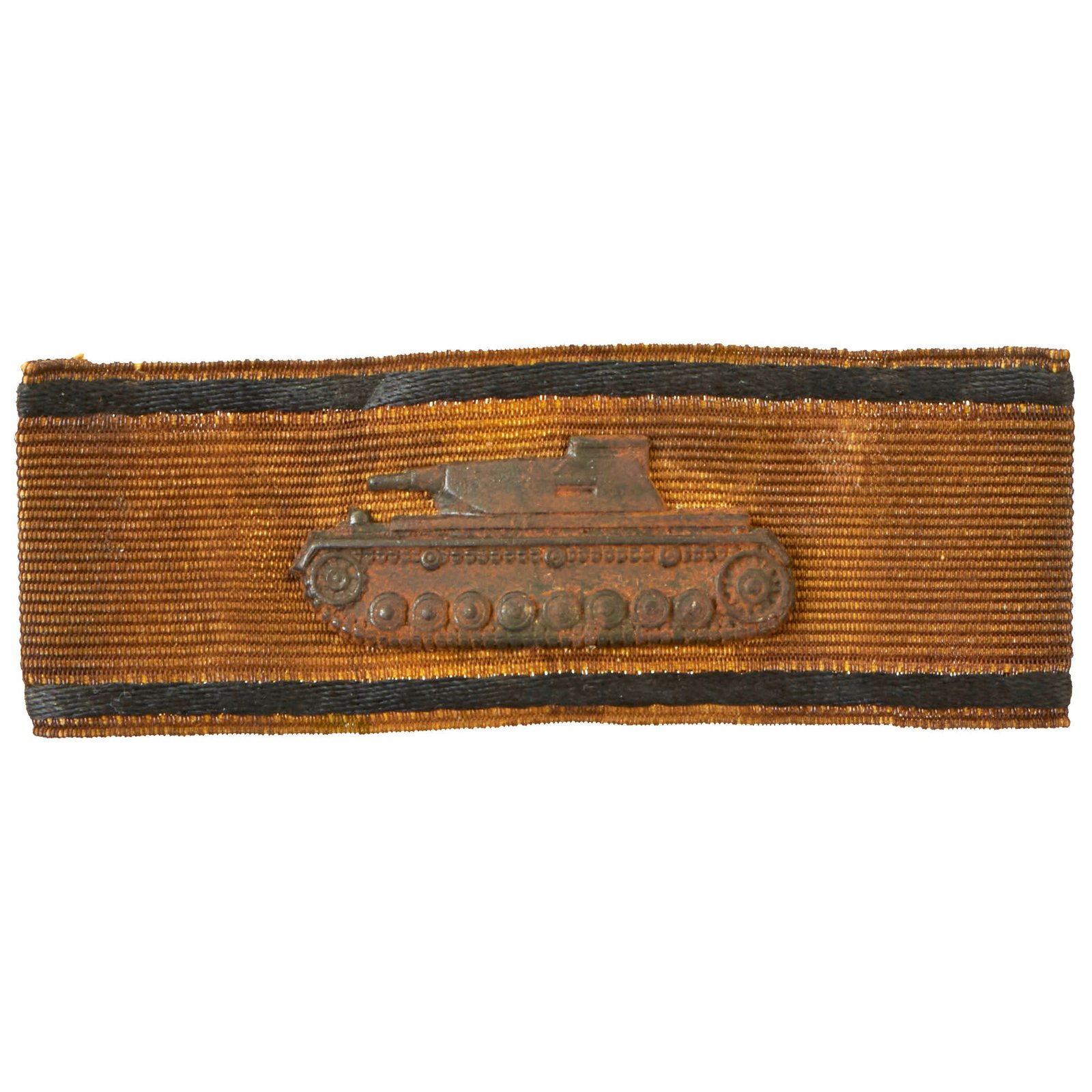 Buy Original German WWII Tank Destruction Badge in Gold - Steel Badge with Fabric Band - Type 3 -  Extremely Rare | Original Firearms Antique For Sale