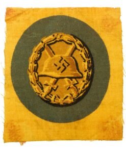 Buy Original Rare German WWII Cloth First Class Gold Wound Badge - Scarce Printed Fabric Variant | Original Firearms Antique For Sale