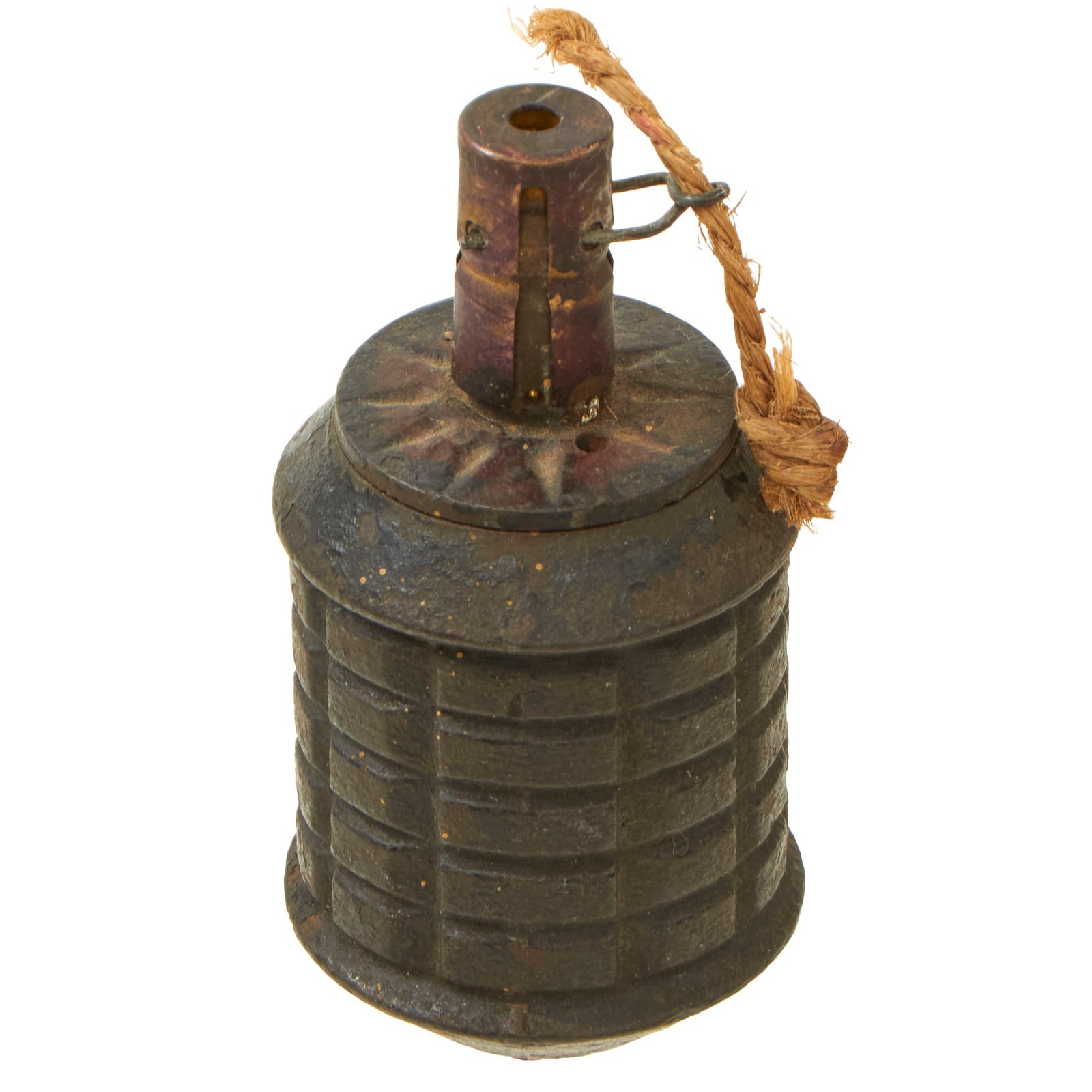 Buy Original Japanese WWII 1940 Dated Type 97 Inert Fragmentation Hand Grenade with Fuse & Pull String | Original Firearms Antique For Sale