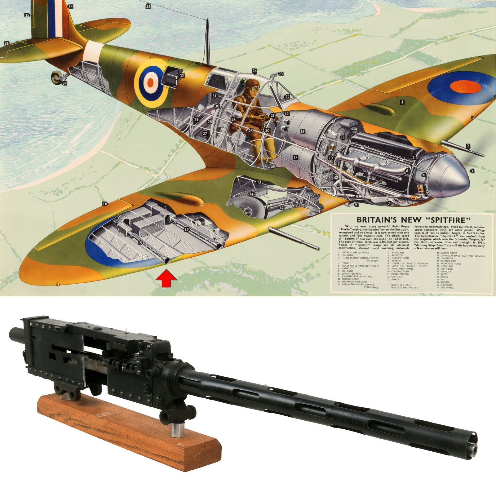 Buy Original British WWII 1943 Dated R.A.F. Aircraft Browning .303 Mark II Display Machine Gun by John Inglis on Stand - Spitfire Supermarine, Hawker Hurricane & Avro Lancaster | Original Firearms Antique For Sale