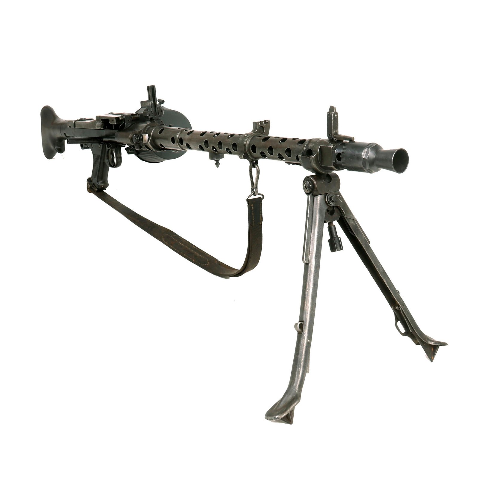 Buy Original German WWII MG 34 Display Machine Gun by Waffenwerke Brünn with Bakelite Butt Stock, Belt Carrier & Leather Sling - dated 1945 | Original Firearms Antique For Sale