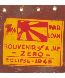 Buy Original U.S. WWII 1945 Solar Eclipse Homefront 7th War Loan “Souvenir of a Jap Zero” Aircraft Skin - 4” x 4” | Original Firearms Antique For Sale