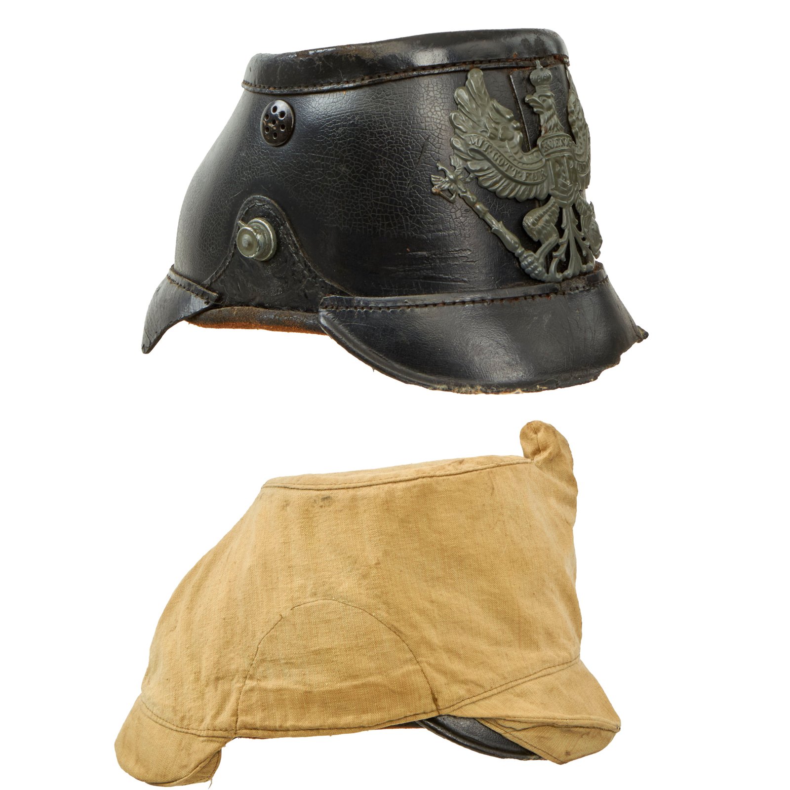 Buy Original Imperial German WWI Prussian M1915 Jäger Enlisted Shako With Cover | Original Firearms Antique For Sale