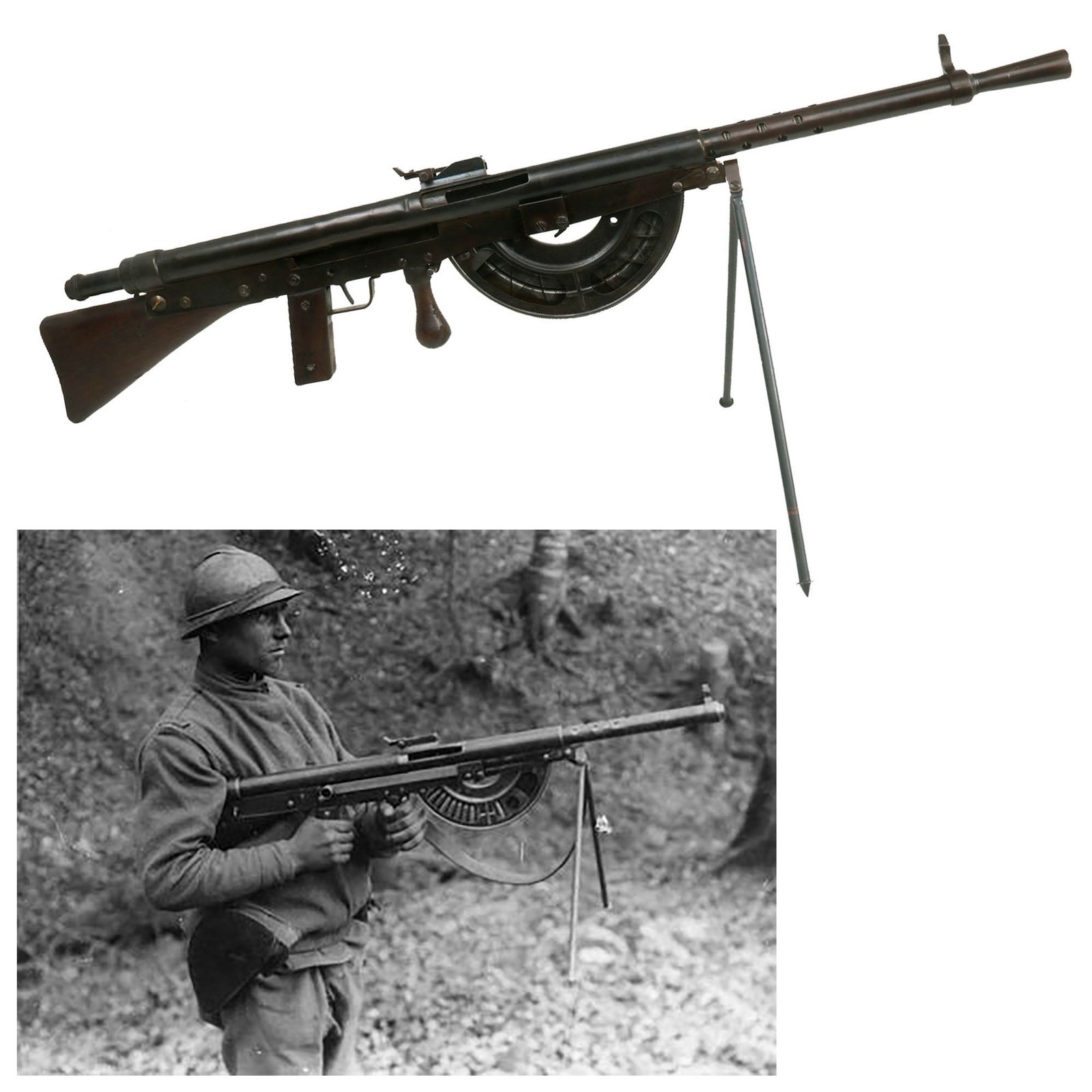 Buy Original French WWI Fusil-Mitrailleur Modèle 1915 CSRG Chauchat Display LMG with Magazine - Serial No. 23468 | Original Firearms Antique For Sale