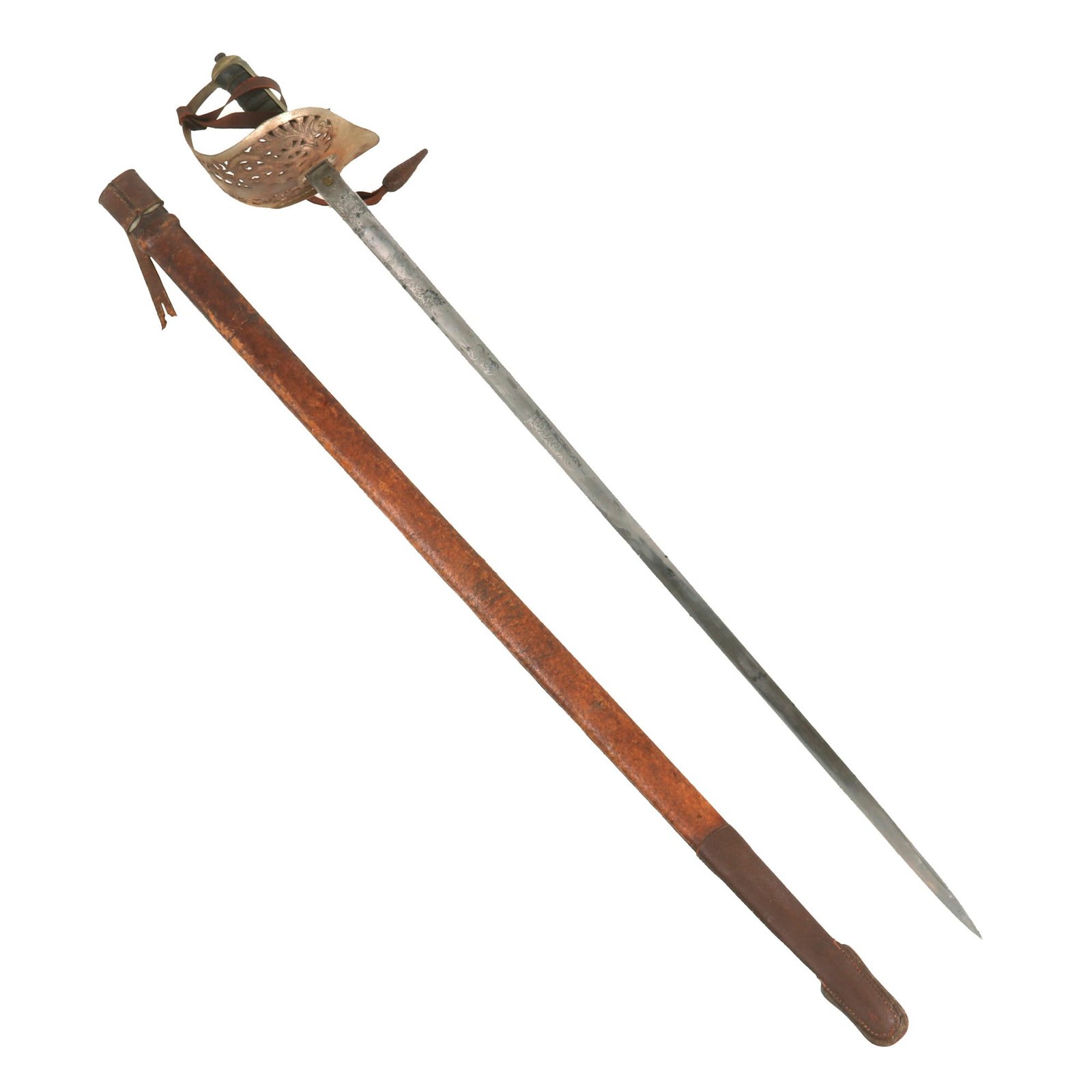 Buy Original British WWI Era Pattern 1897 Light Officer’s Sword and Scabbard - Marked “London Made” | Original Firearms Antique For Sale