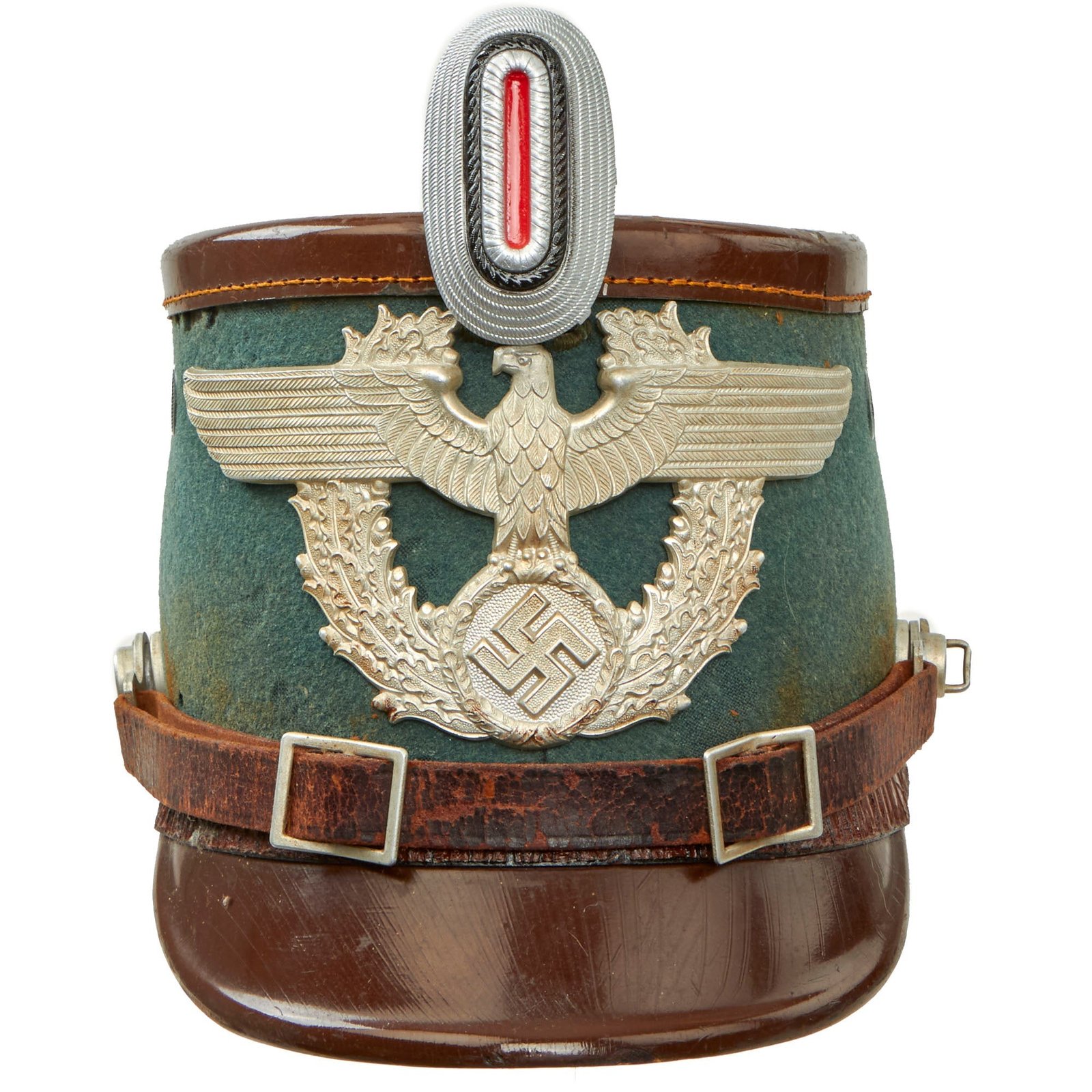 Buy Original German WWII 1937 Dated Late Pattern Rural Police Shako by EREL - Size 61 | Original Firearms Antique For Sale