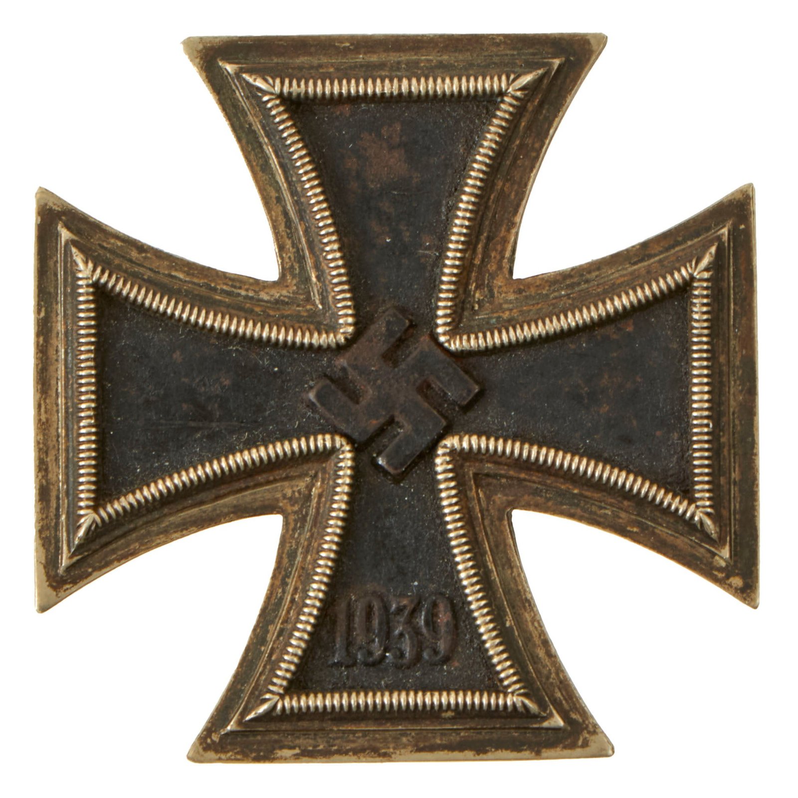 Buy Original German WWII Iron Cross First Class 1939 EKI with Vertical Pinback - Unmarked | Original Firearms Antique For Sale