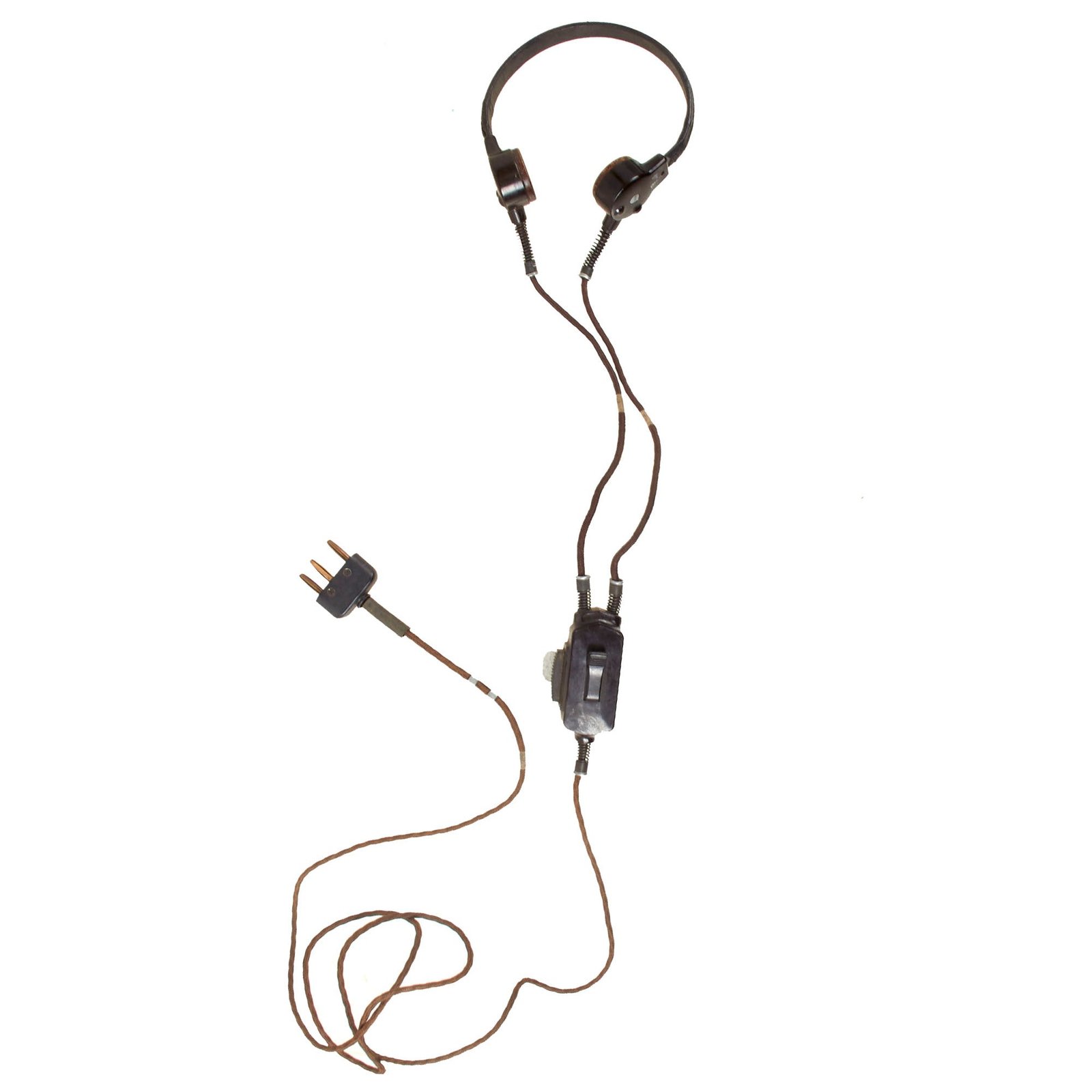 Original German WWII Panzer Armored Vehicle Model B Headset with Throat Mic