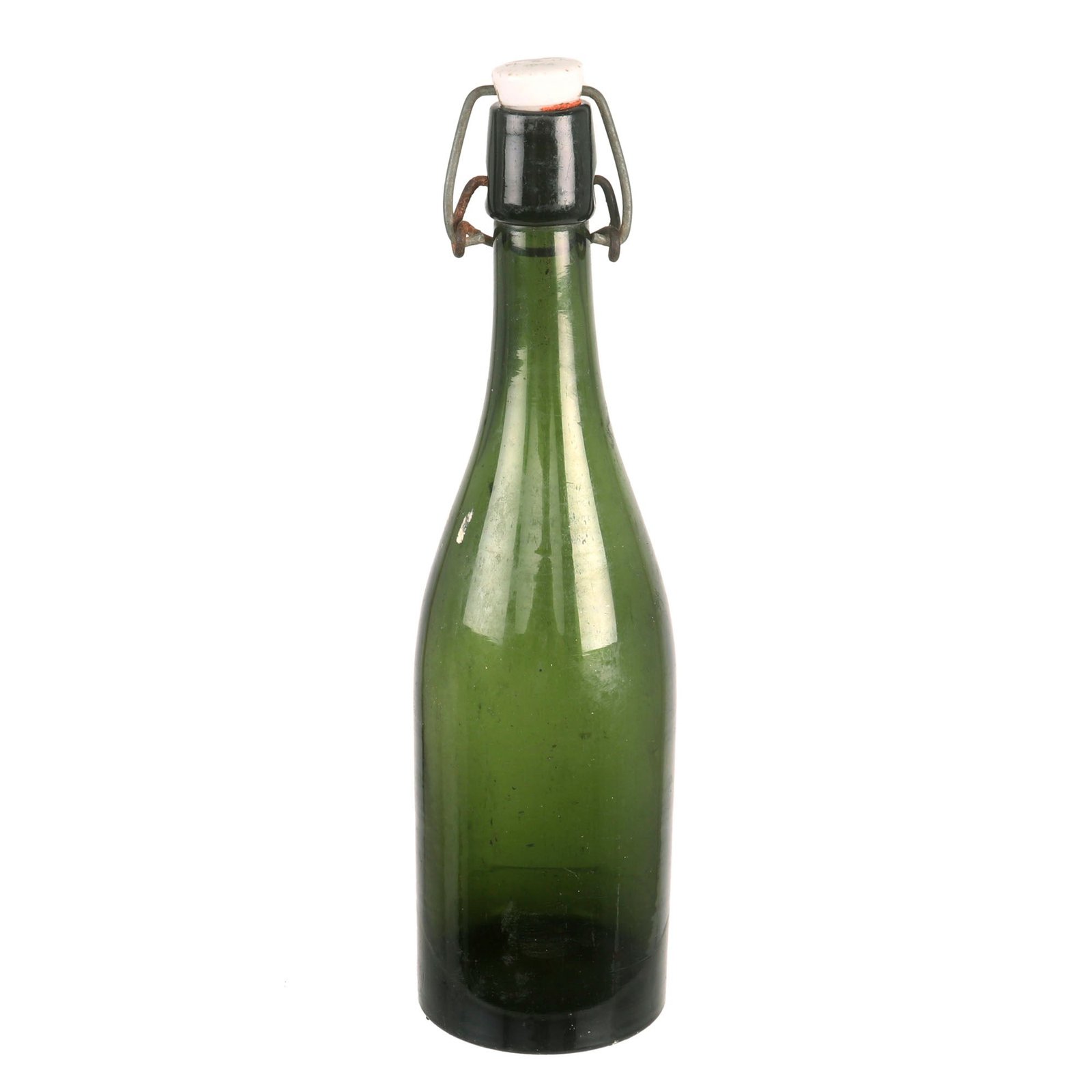 Buy Original German WWII Luftwaffe FL UV Marked Green Glass Wine Bottle - dated 1944 | Original Firearms Antique For Sale