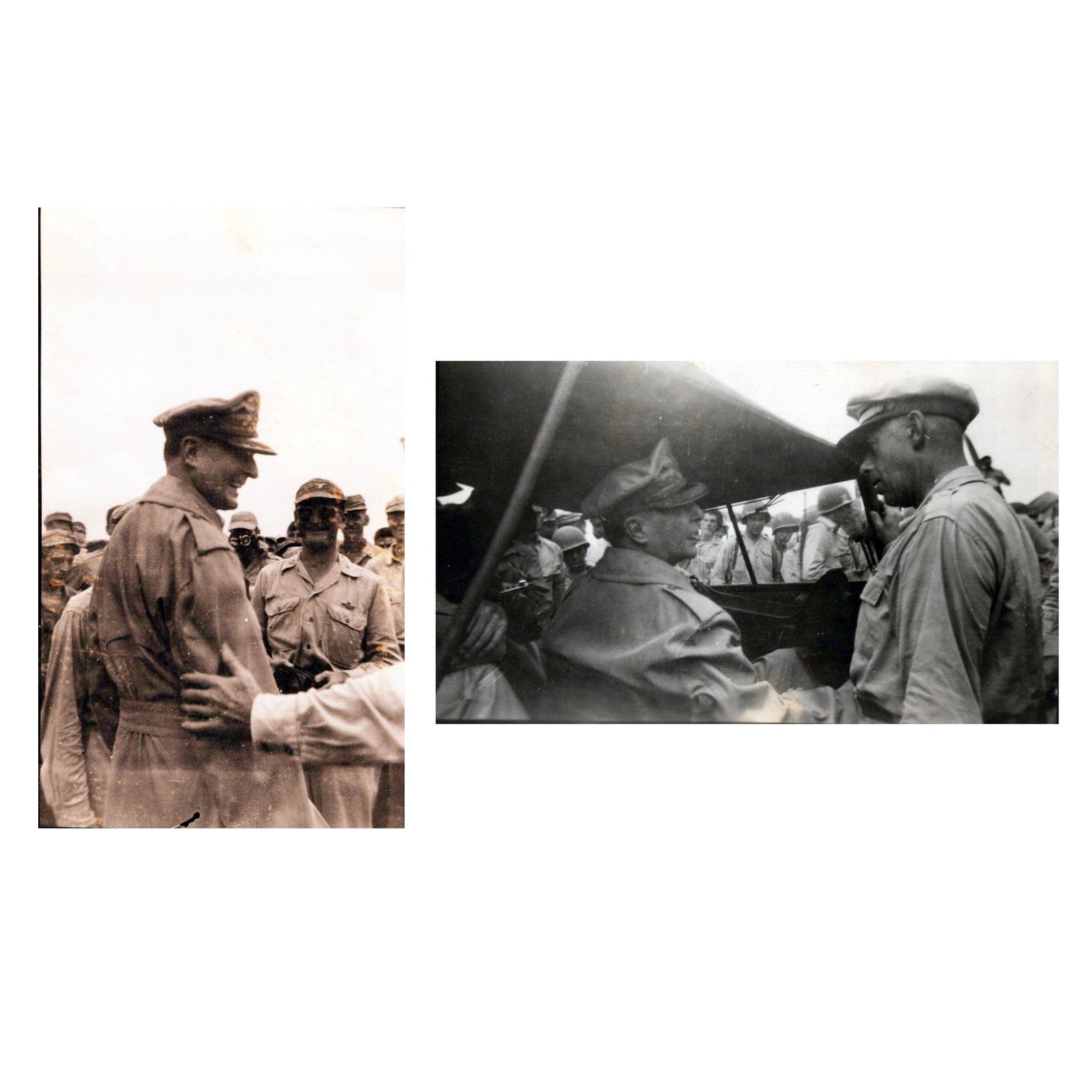 Buy Original U.S. WWII Unpublished 4 ½” x 2 ½” Photographs of General Douglas MacArthur - 2 Items | Original Firearms Antique For Sale