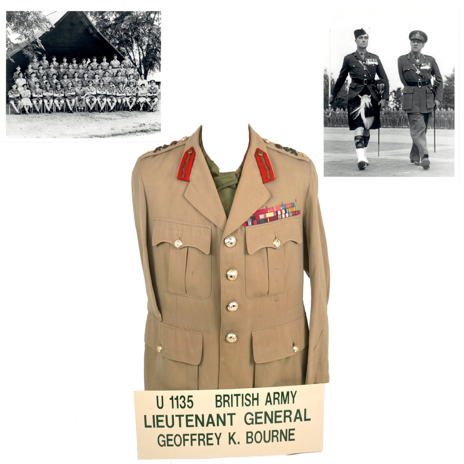Buy Original British WWII General Geoffrey K. Bourne 21st Anti-Tank Regiment Commander 1950s Uniform Tunic with Photos - Formerly Part of the A.A.F. Tank Museum | Original Firearms Antique For Sale