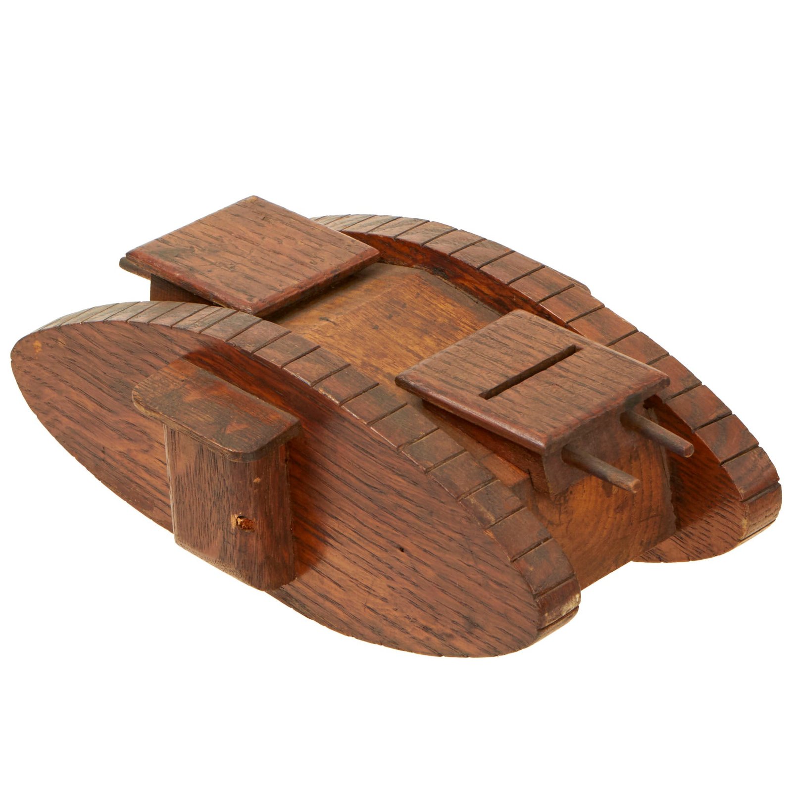 Buy Original British WWI Mark IV Landship Tank Wooden Bank Toy | Original Firearms Antique For Sale