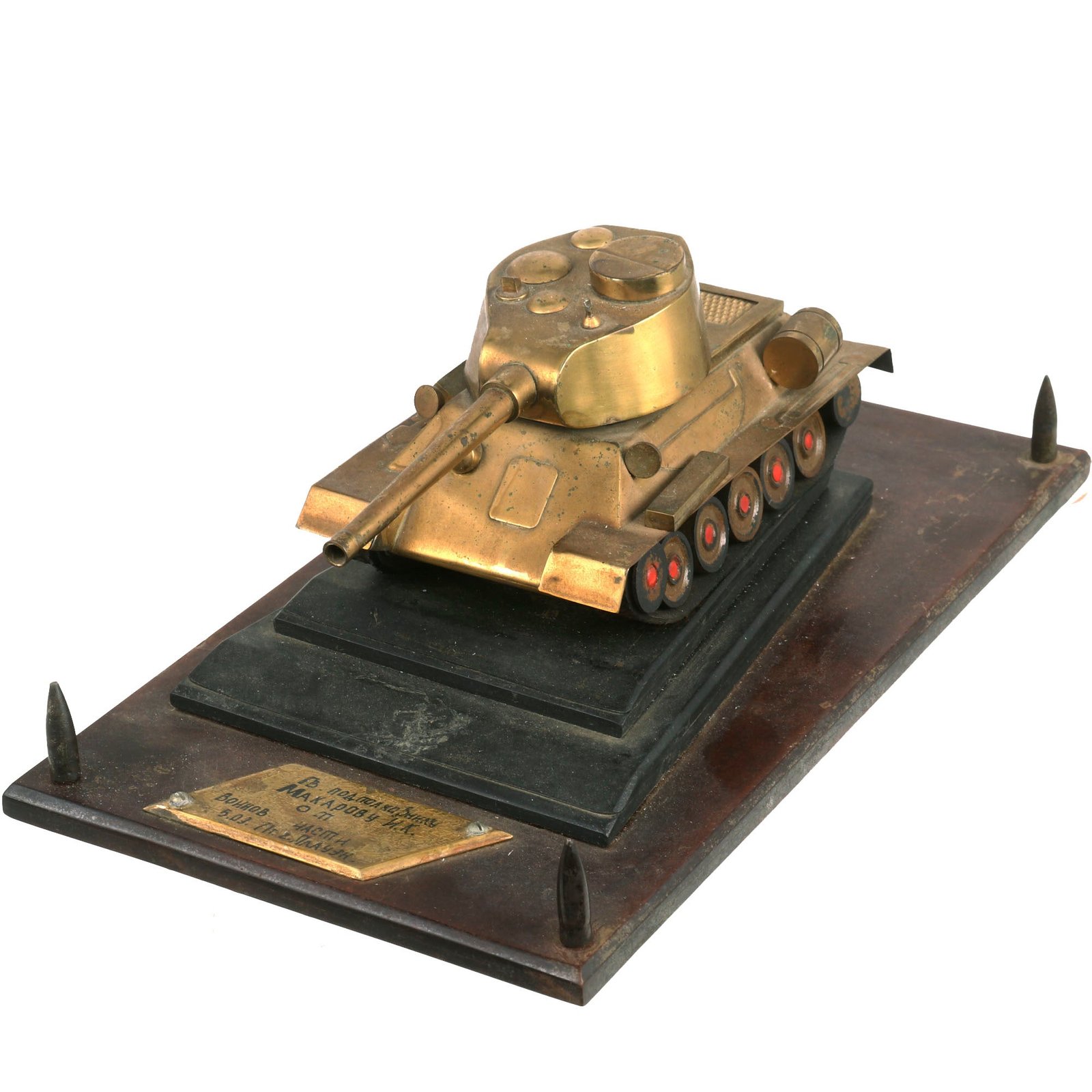Buy Original Soviet Early Cold War Era T34 Tank Model Commemorative Service Display | Original Firearms Antique For Sale