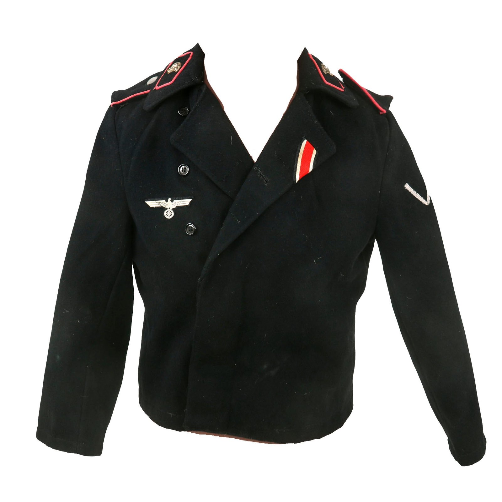 Buy Original German WWII Child Sized Heer Black Wool Panzer Wrap Uniform Tunic - Formerly Part of the A.A.F. Tank Museum | Original Firearms Antique For Sale