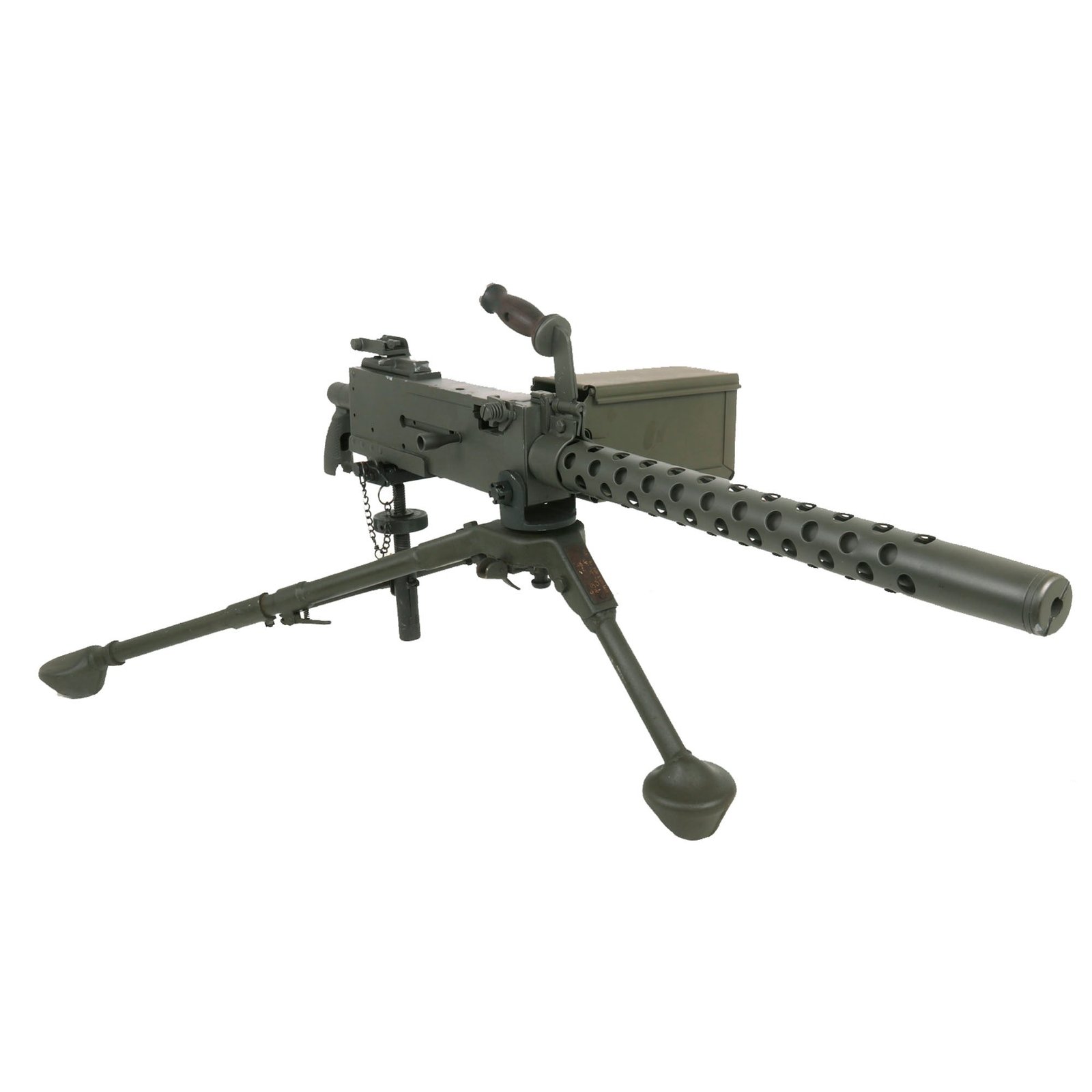 Buy Original U.S. WWII Browning .30 Caliber M1919A4 Display Machine Gun with 1945 Dated Tripod and Accessories | Original Firearms Antique For Sale