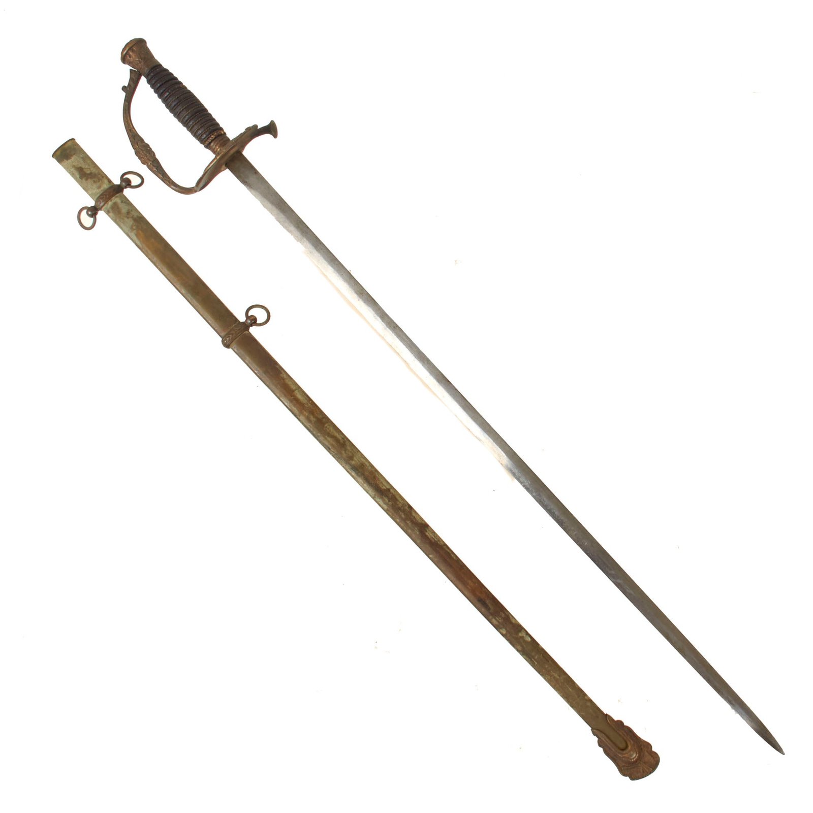 Original U.S. Indian Wars Era German-Made Model 1860 Army Staff and Field Officer Sword with Scabbard by F.R. Neeff Söhne of Solingen