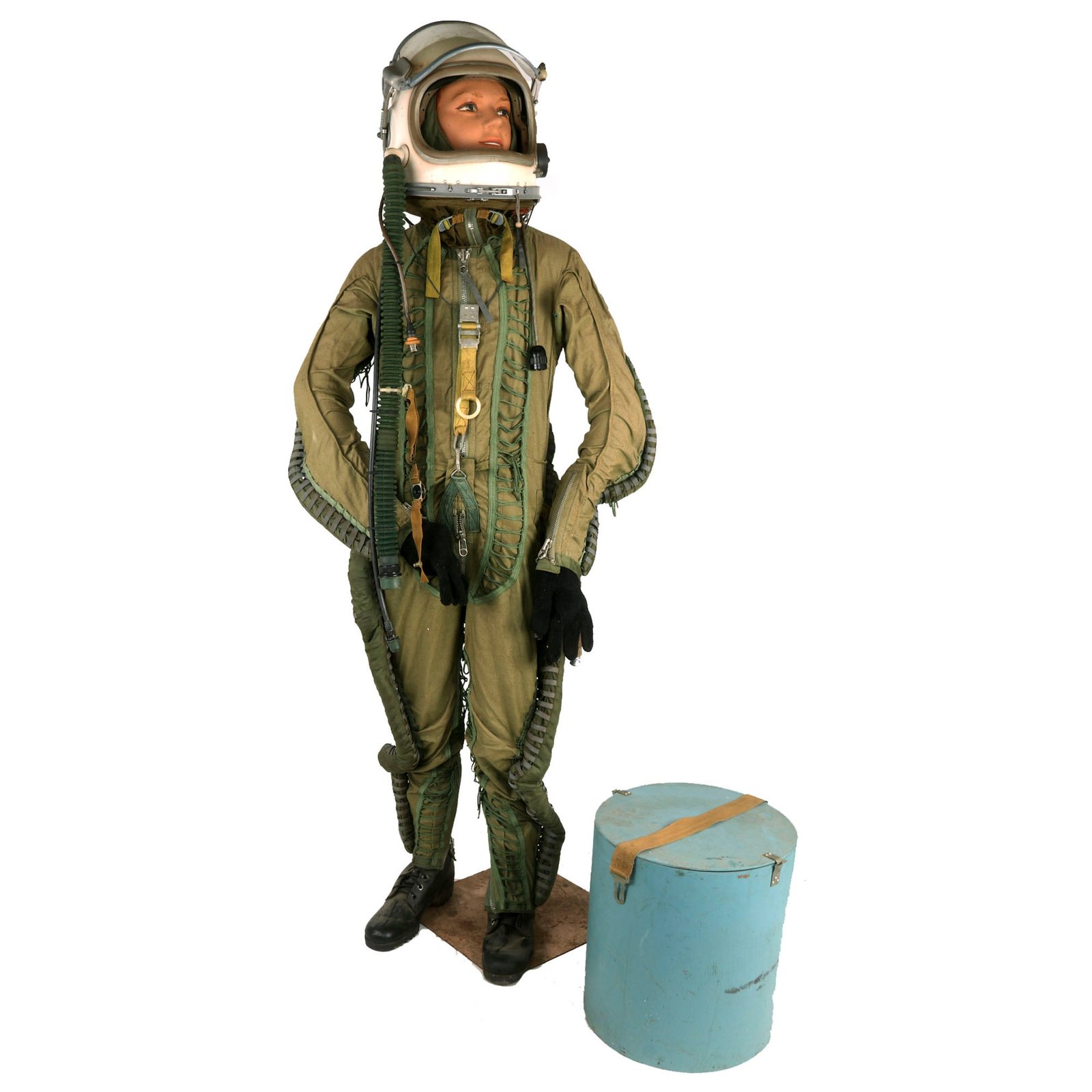 Buy Original Cold War Soviet MIG Jet Fighter Cased GSH-6A High Altitude Flying Helmet with VKK-6M Pressure Suit | Original Firearms Antique For Sale