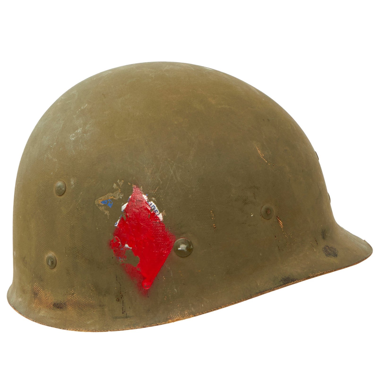 Buy Original U.S. WWII M1 Helmet High Pressure Seaman Paper Co Liner With 5th Infantry Division Painted Insignia | Original Firearms Antique For Sale