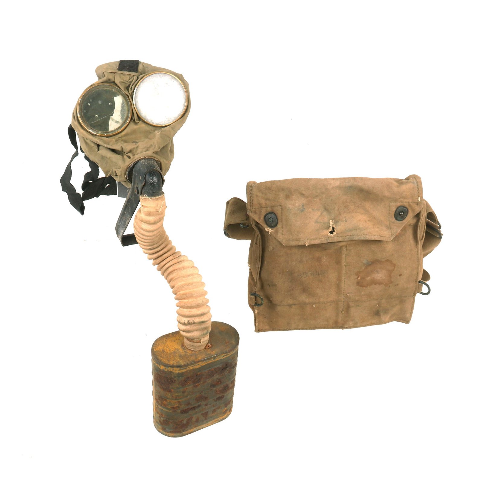Buy Original U.S. WWI Corrected English Type Box Respirator in Original Carrying Bag | Original Firearms Antique For Sale