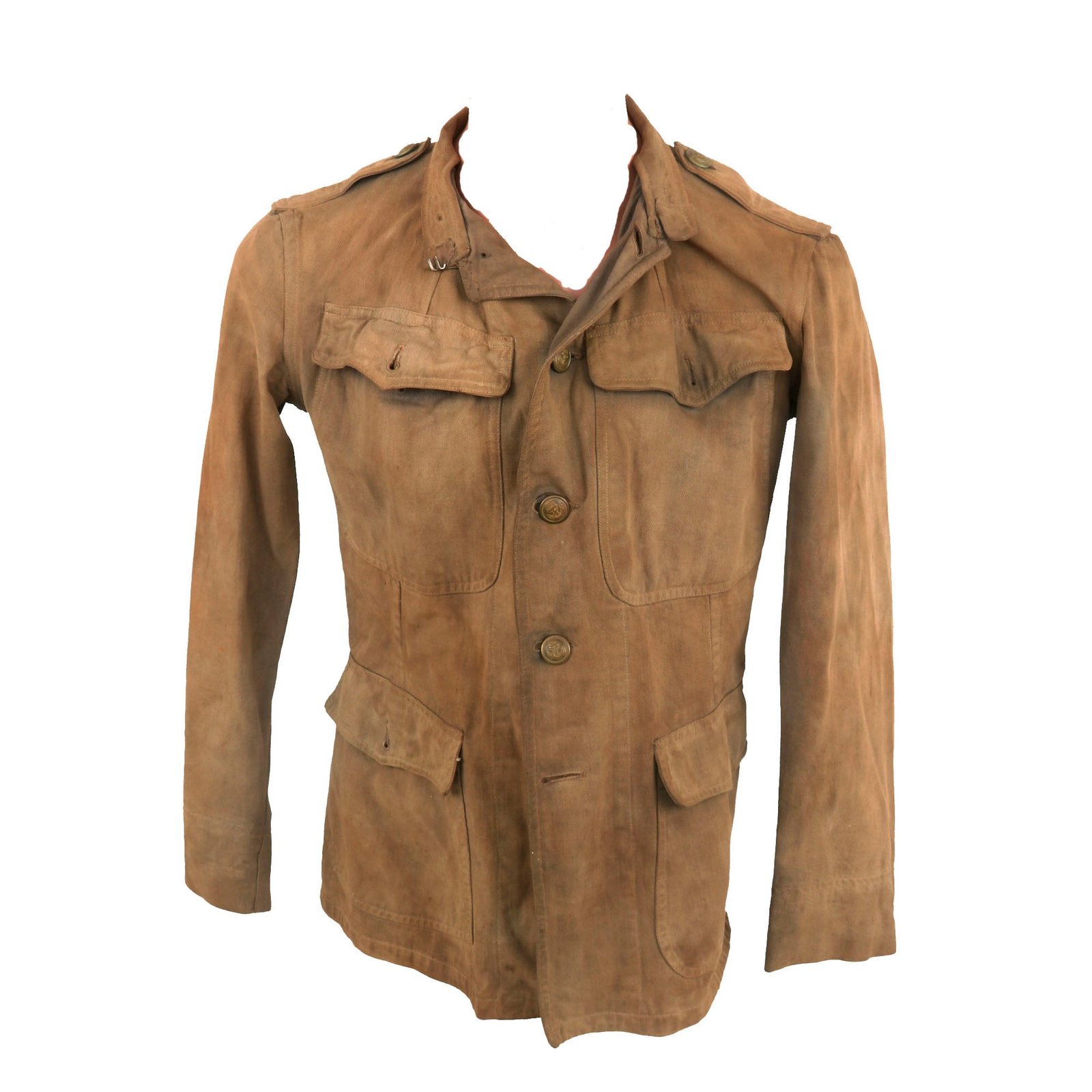 Buy Original U.S. WWII German Kriegsmarine POW WWI Uniform Jacket with Axis Prisoner of War “PW” Stenciled & KM Anchor Buttons - From Camp Joseph T. Robinson, Arkansas | Original Firearms Antique For Sale