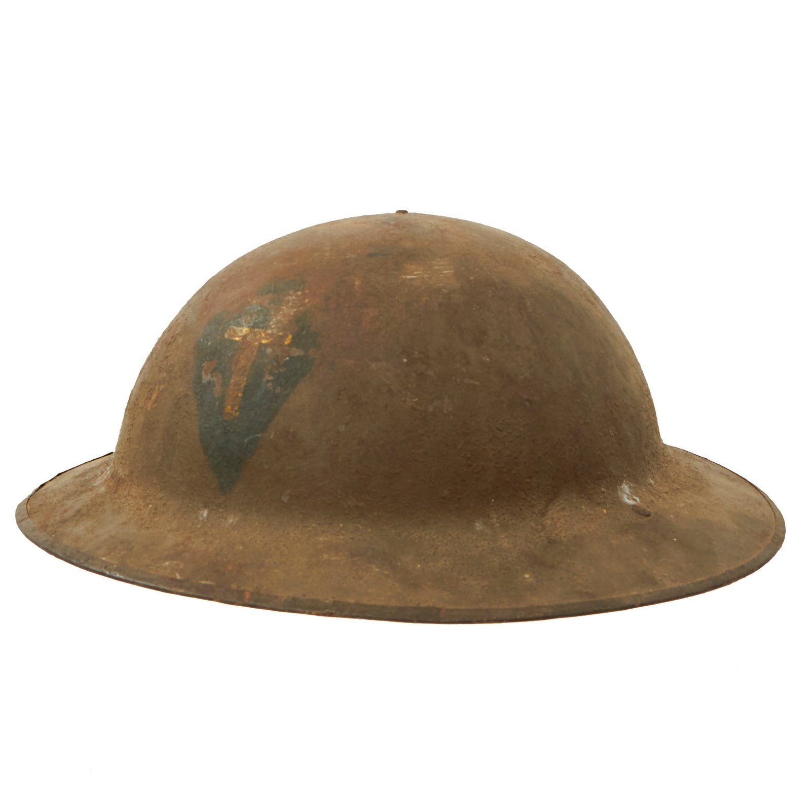 Buy Original U.S. WWI 36th Division “Arrowhead” British-Made Mk. I Doughboy Helmet Shell - National Guard of Texas & Oklahoma | Original Firearms Antique For Sale