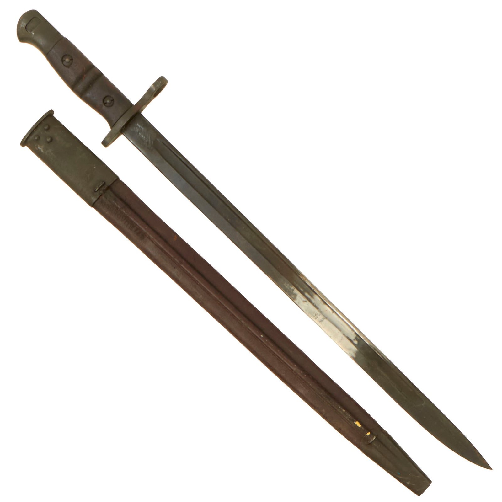 Buy Original British WWI P1913 Enfield Bayonet by Remington with WWII 1942-Dated Scabbard - Dated 1917 | Original Firearms Antique For Sale