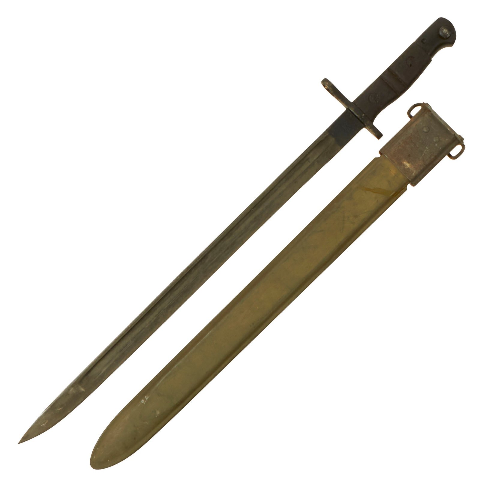 Buy Original U.S. WWI M1917 Enfield Rifle Bayonet by Winchester with WWII Fiberglass Scabbard for Trench Shotgun | Original Firearms Antique For Sale