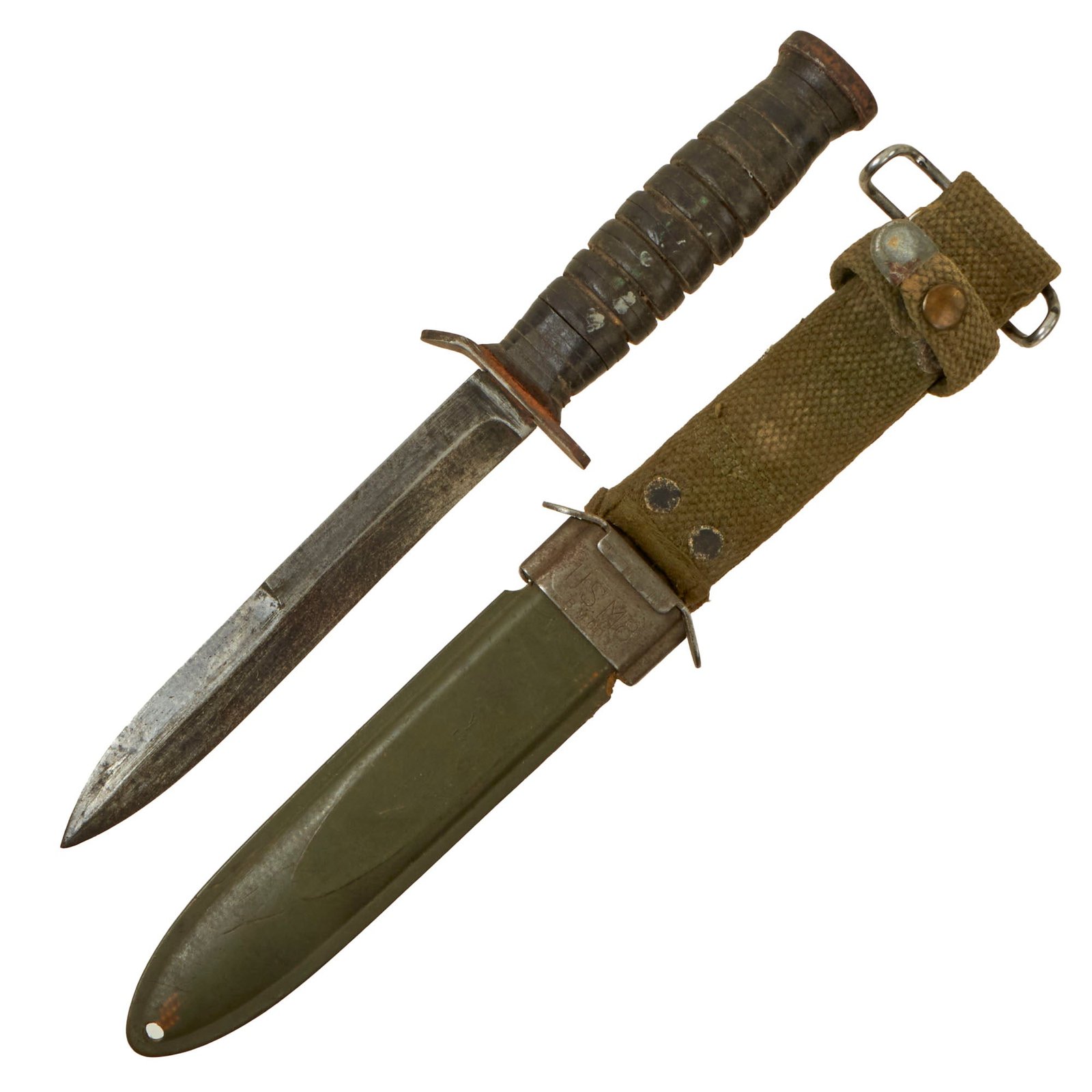 Buy Original U.S. WWII M3 Fighting Knife by UTICA Cutlery with Updated M8 Scabbard | Original Firearms Antique For Sale