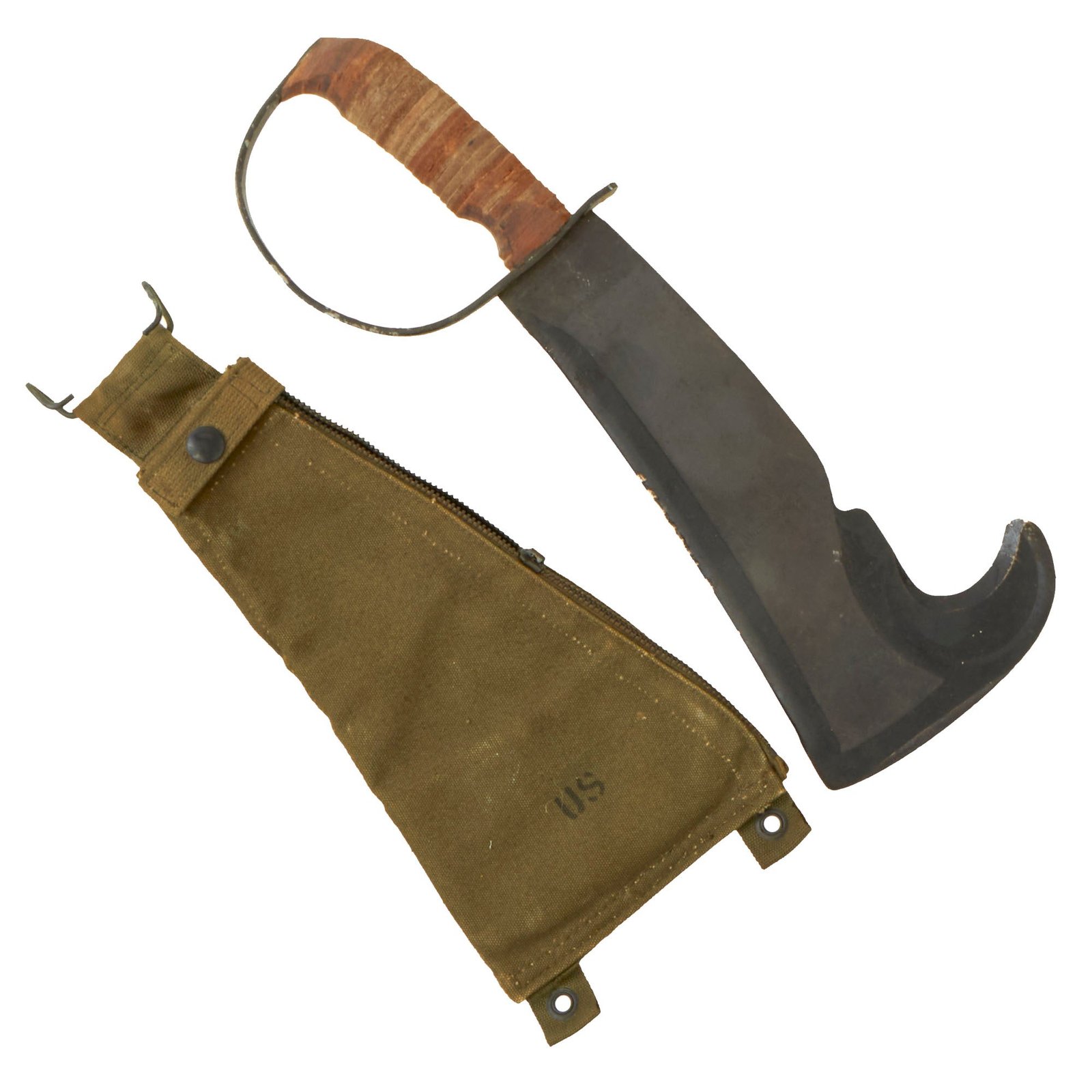 Buy Original U.S. Vietnam War Type IV Survival Ax by Frank & Warren Inc. with Belt Carrier - "Woodman's Pal" | Original Firearms Antique For Sale