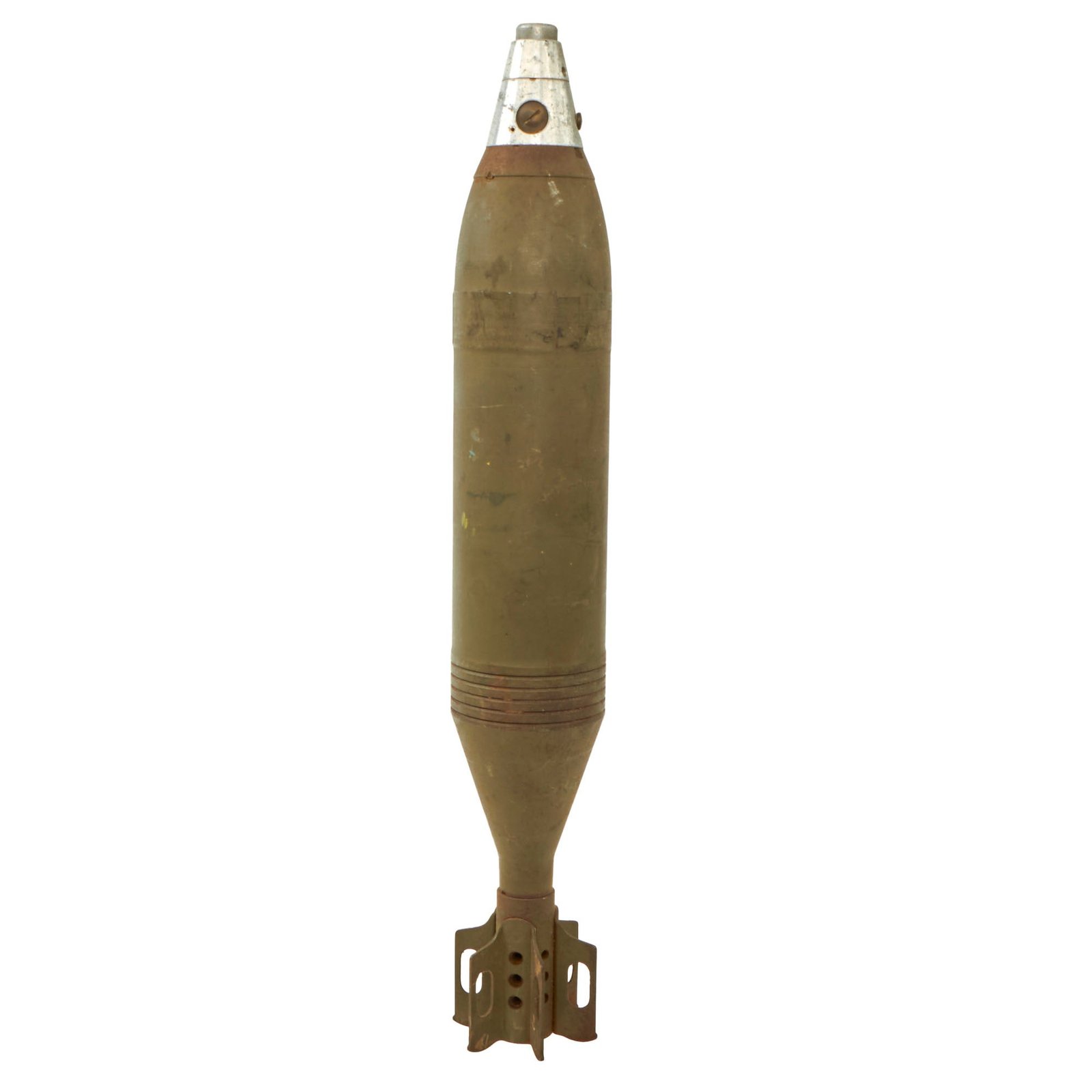 Buy Original U.S. WWII Inert 81mm M56 HE Mortar Shell Round - Dated 1945 | Original Firearms Antique For Sale