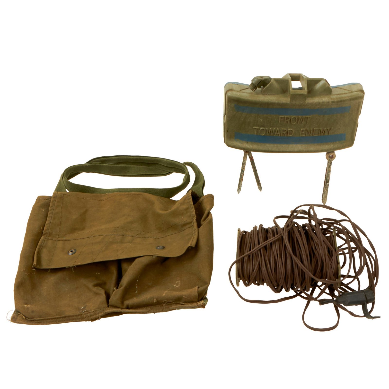 Buy Original U.S. Vietnam War Partial M68 Claymore Mine Training Kit with Canvas Carry Bag - Inert | Original Firearms Antique For Sale
