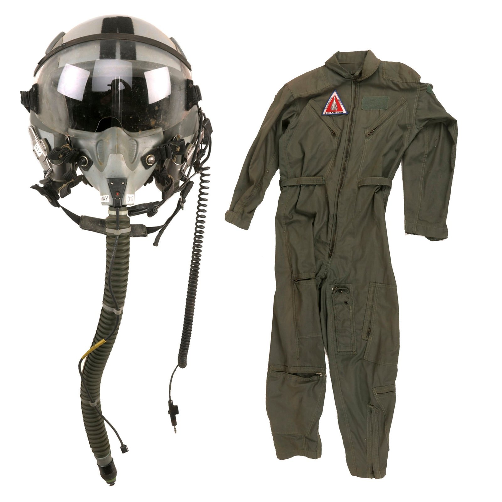 Buy Original U.S. Cold War Era USAF Air Force HGU-55/P Flight Helmet with Oxygen Mask & Flight Suit for an F-111 Aardvark Pilot | Original Firearms Antique For Sale