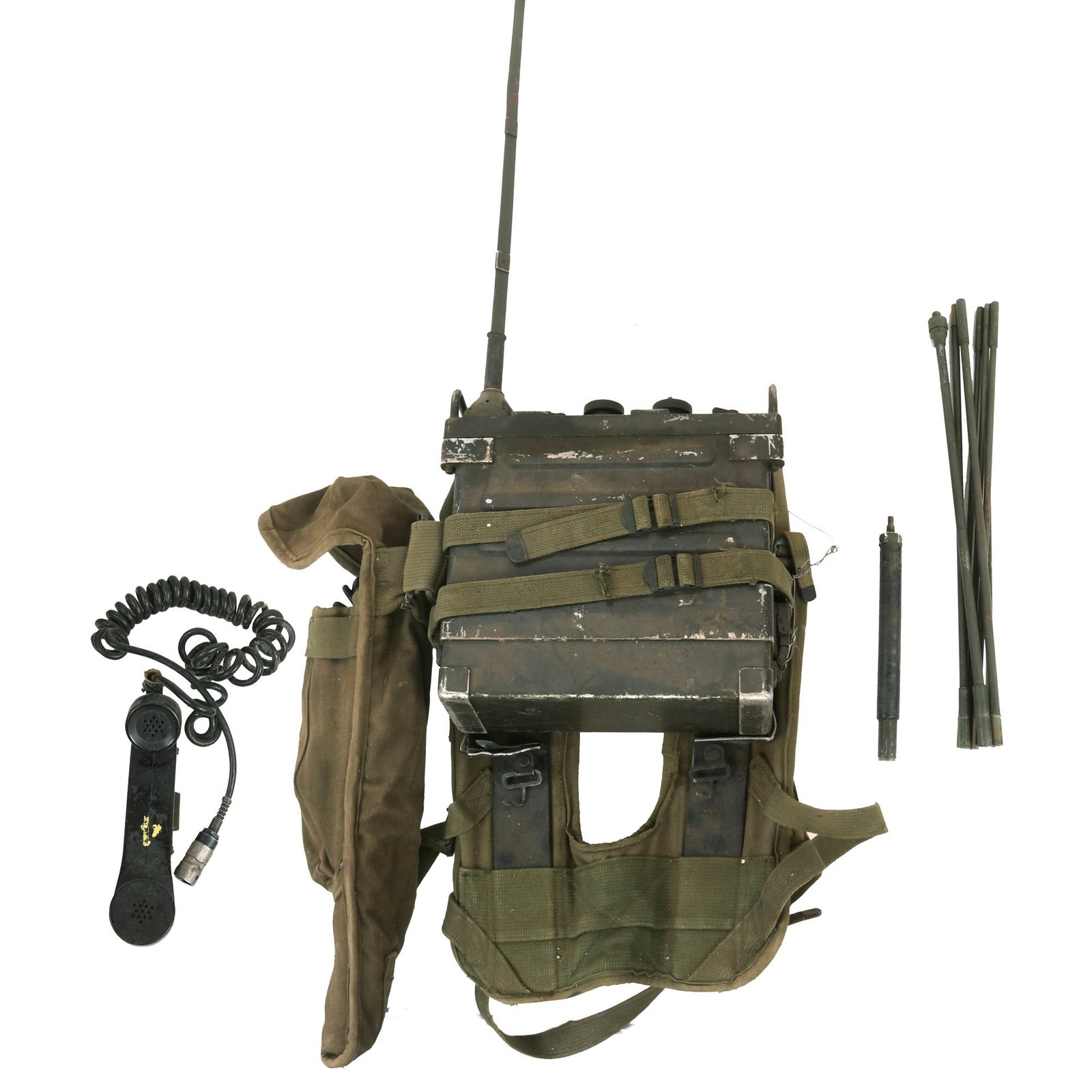 Buy Original U.S. Korean / Vietnam War AN/PRC-77 Radio Man Pack Set with ST-120/PR Harness | Original Firearms Antique For Sale