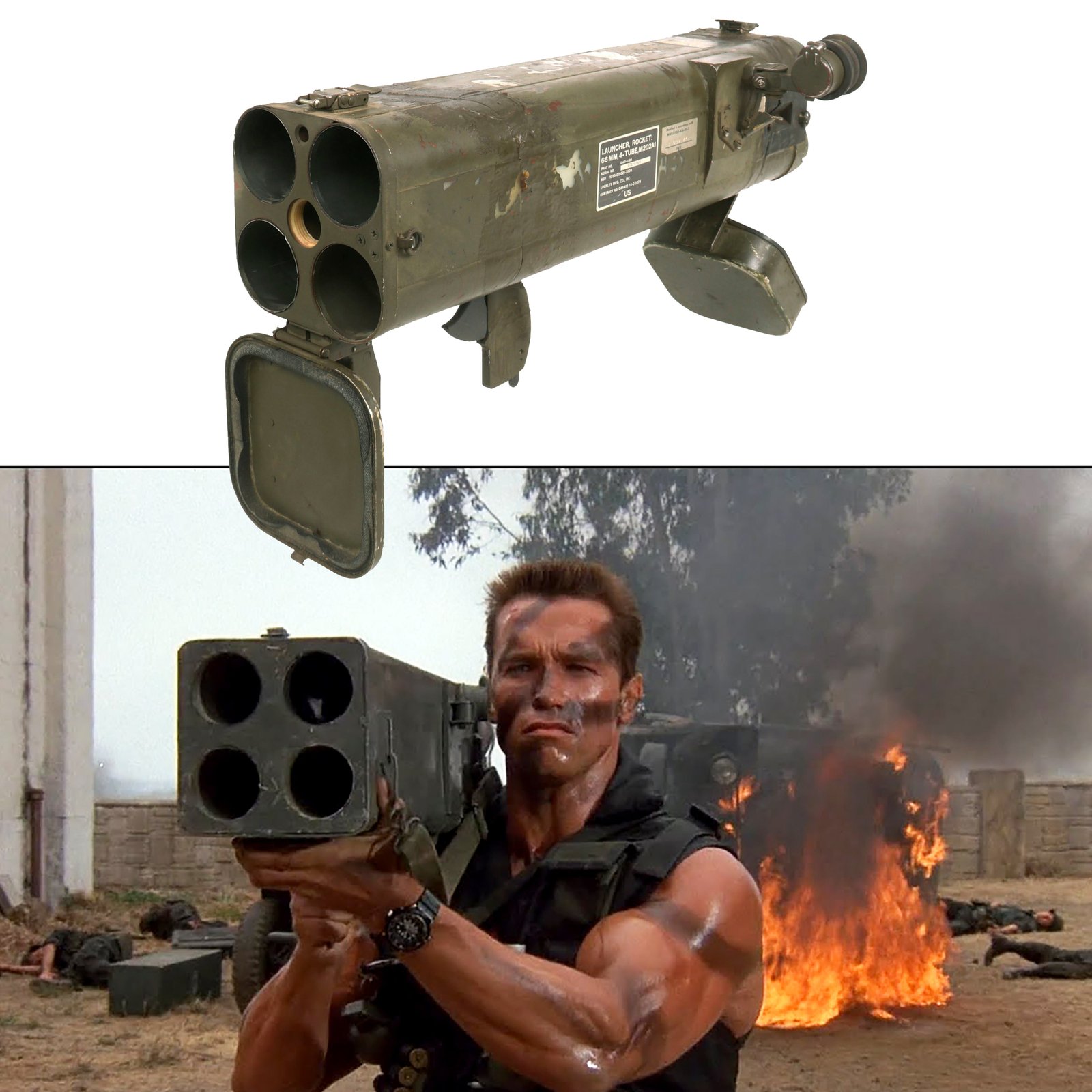 Buy Original Rare U.S. M202A1 FLASH Four Tube 66mm Incendiary Rocket Launcher - Inert | Original Firearms Antique For Sale