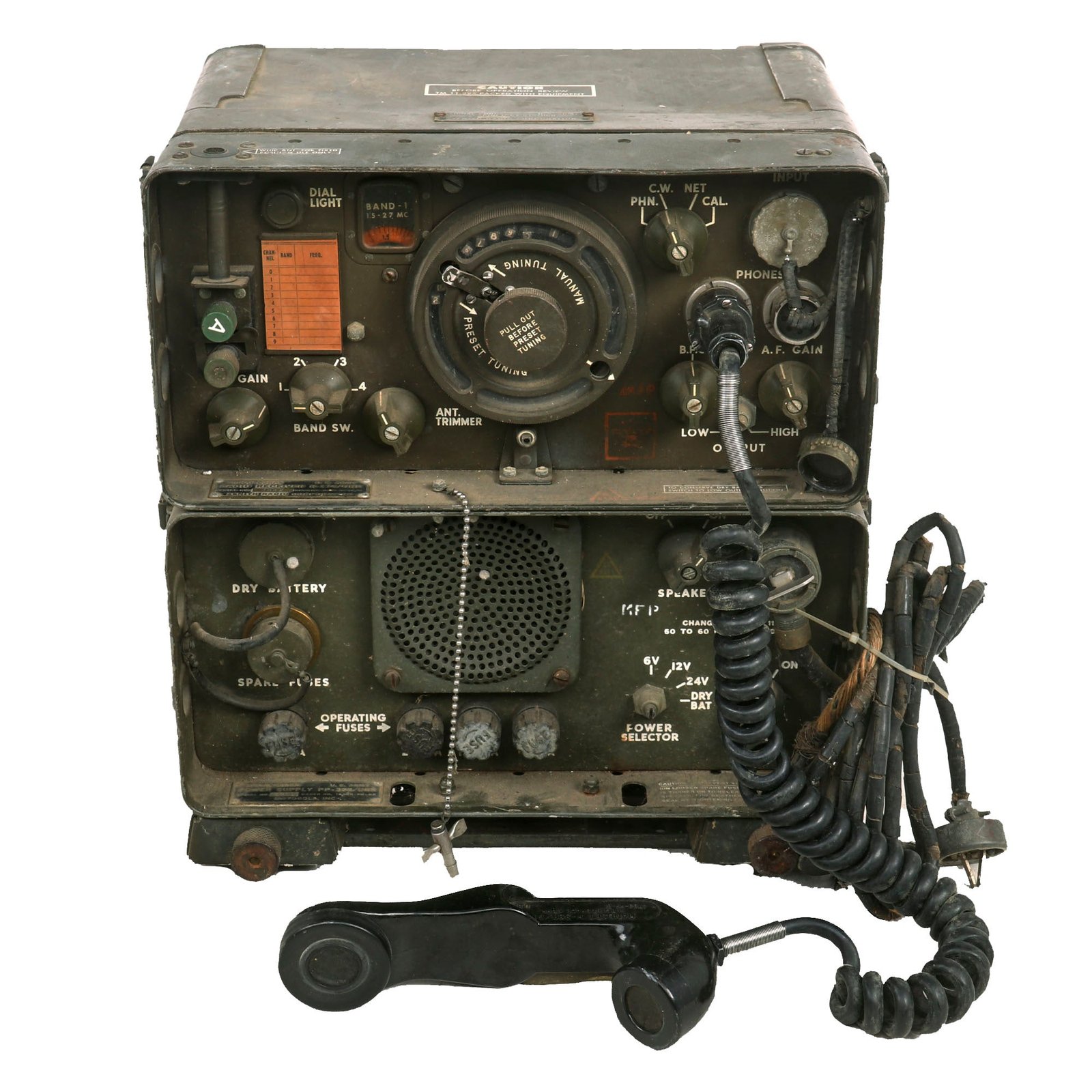 Buy Original U.S. Korean War Era U.S. Army Model AN/GRR-5 “Angry 5” Shortwave Receiver For Nuclear and Biological Attack Warning - R-174/URR Receiver and PP-308/URR Power Supply | Original Firearms Antique For Sale