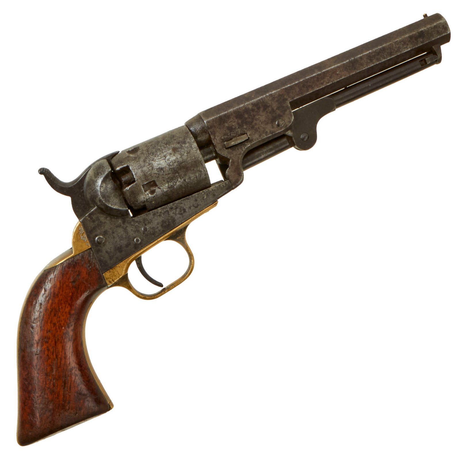 Buy Original U.S. Civil War Colt M1849 Pocket Percussion Revolver with 5" Barrel & Partial Cylinder Scene made in 1854 - Serial 94867 | Original Firearms Antique For Sale
