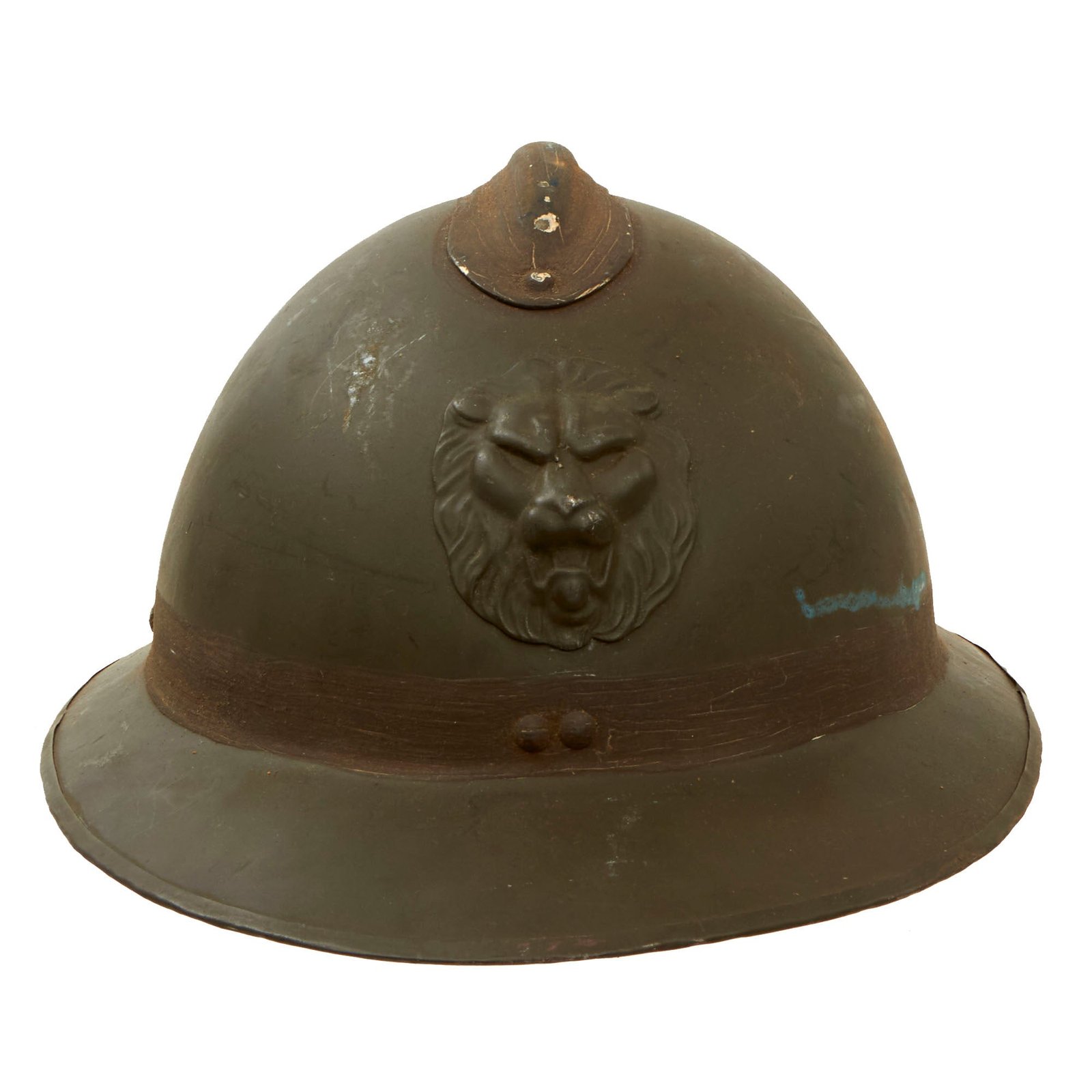 Buy Original Belgian WWII Model 1926 Adrian Infantry Helmet with Lion Badge & Liner | Original Firearms Antique For Sale