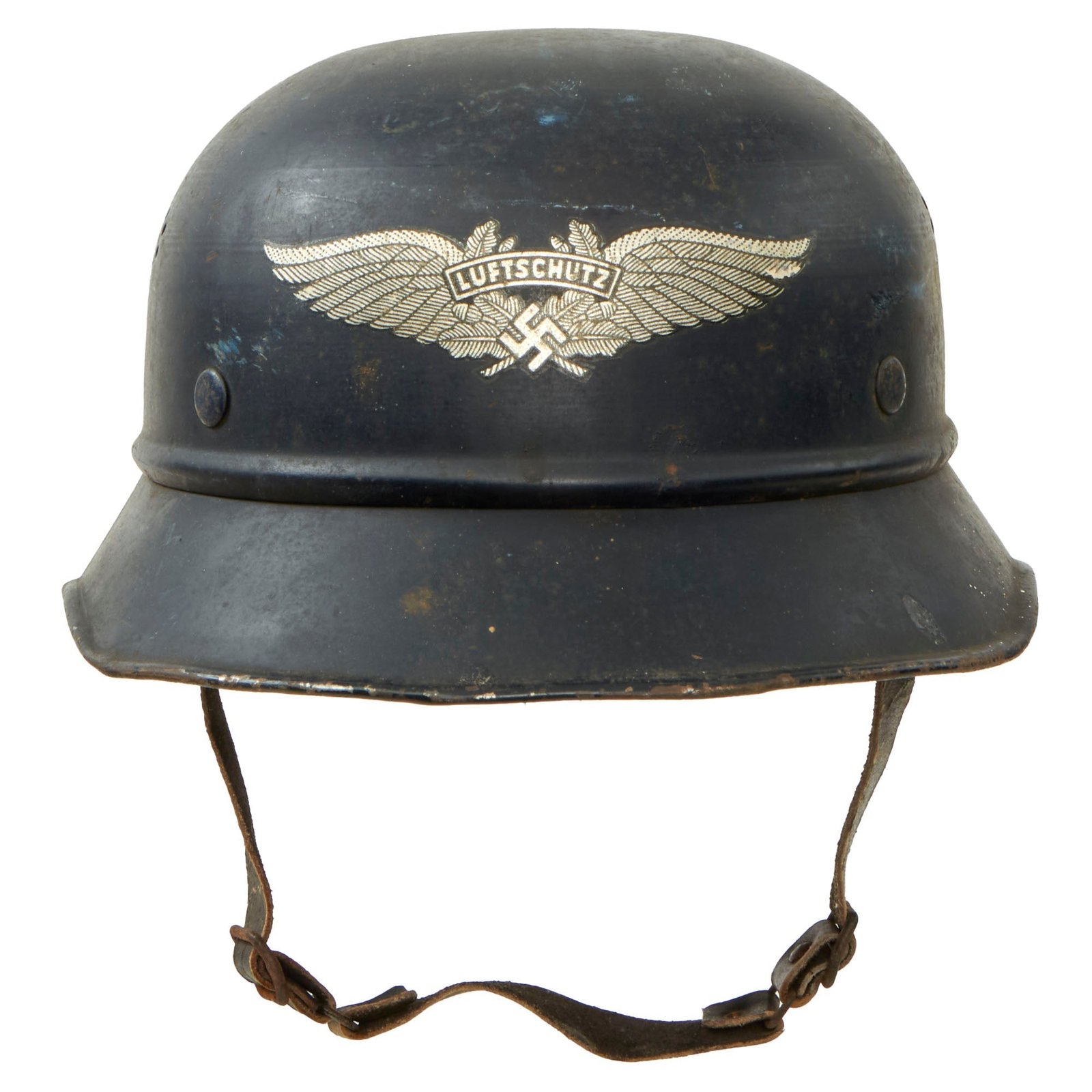 Buy Original German WWII M38 Luftschutz Beaded Gladiator Air Defense Helmet with 57cm Liner - dated 1938 | Original Firearms Antique For Sale