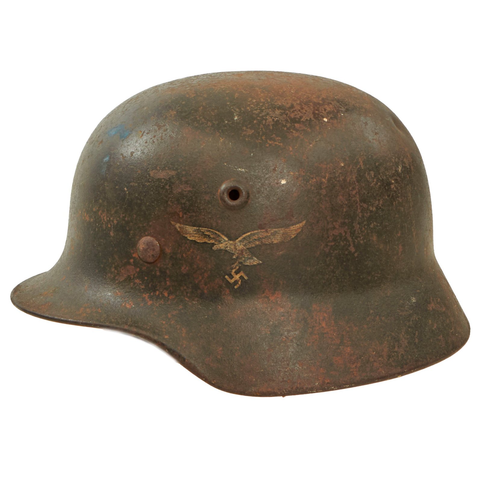 Buy Original German WWII Luftwaffe Single Decal M40 Helmet Shell with 1940 Dated Relic 55cm Liner - Stamped Q62 | Original Firearms Antique For Sale