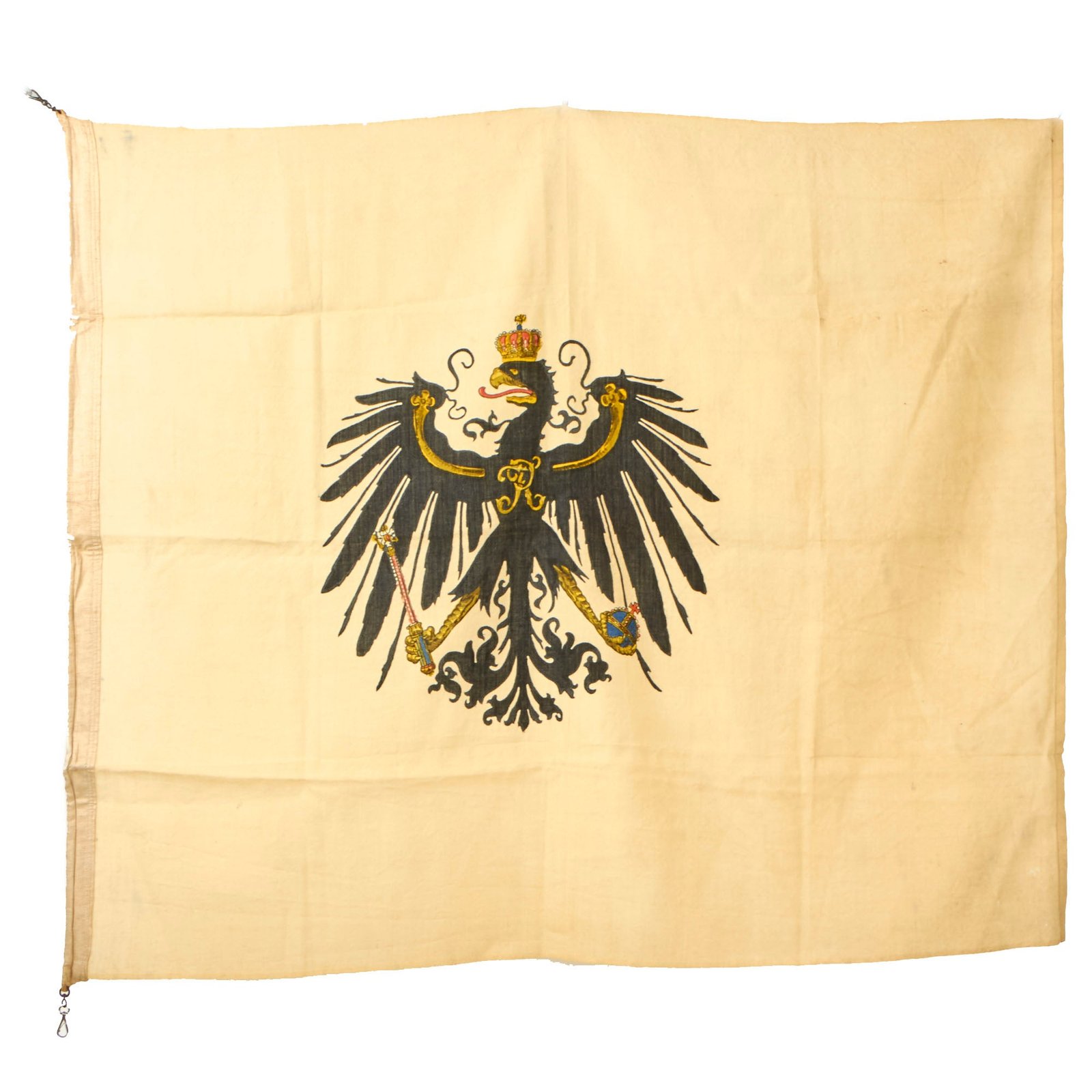 Buy Original Imperial German WWI Era Ceremonial State flag of the Kingdom of Prussia (1701–1750) - 42” x 48 ½” | Original Firearms Antique For Sale