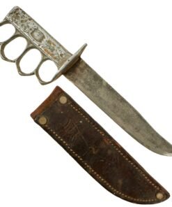 Buy Original U.S. WWII Theatre Made Aluminum Knuckle Knife with Leather Sheath | Original Firearms Antique For Sale