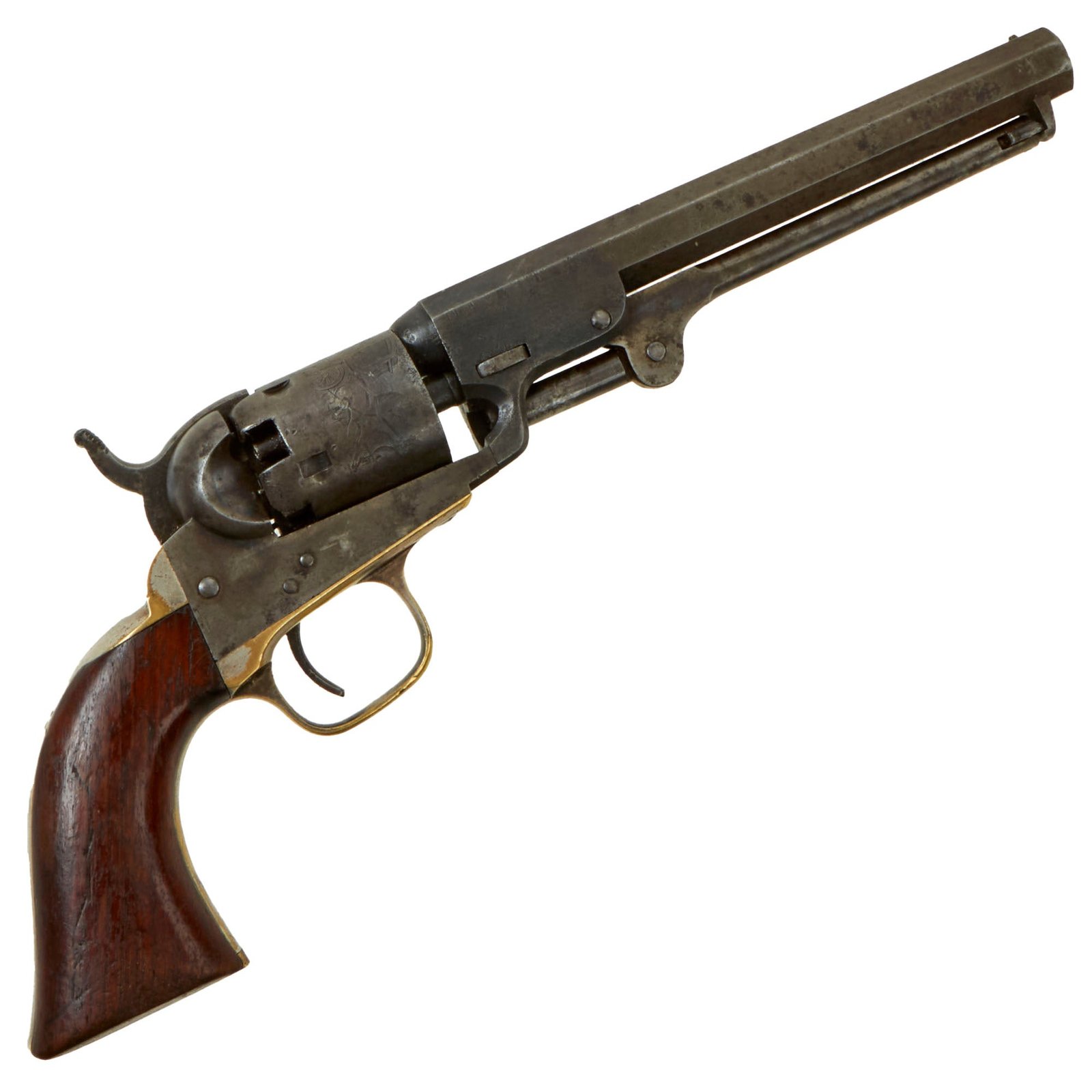 Buy Original Excellent U.S. Civil War Colt M1849 Pocket Percussion 6" Barrel Revolver with Cylinder Scene made in 1860 - Matching Serial 179233 | Original Firearms Antique For Sale