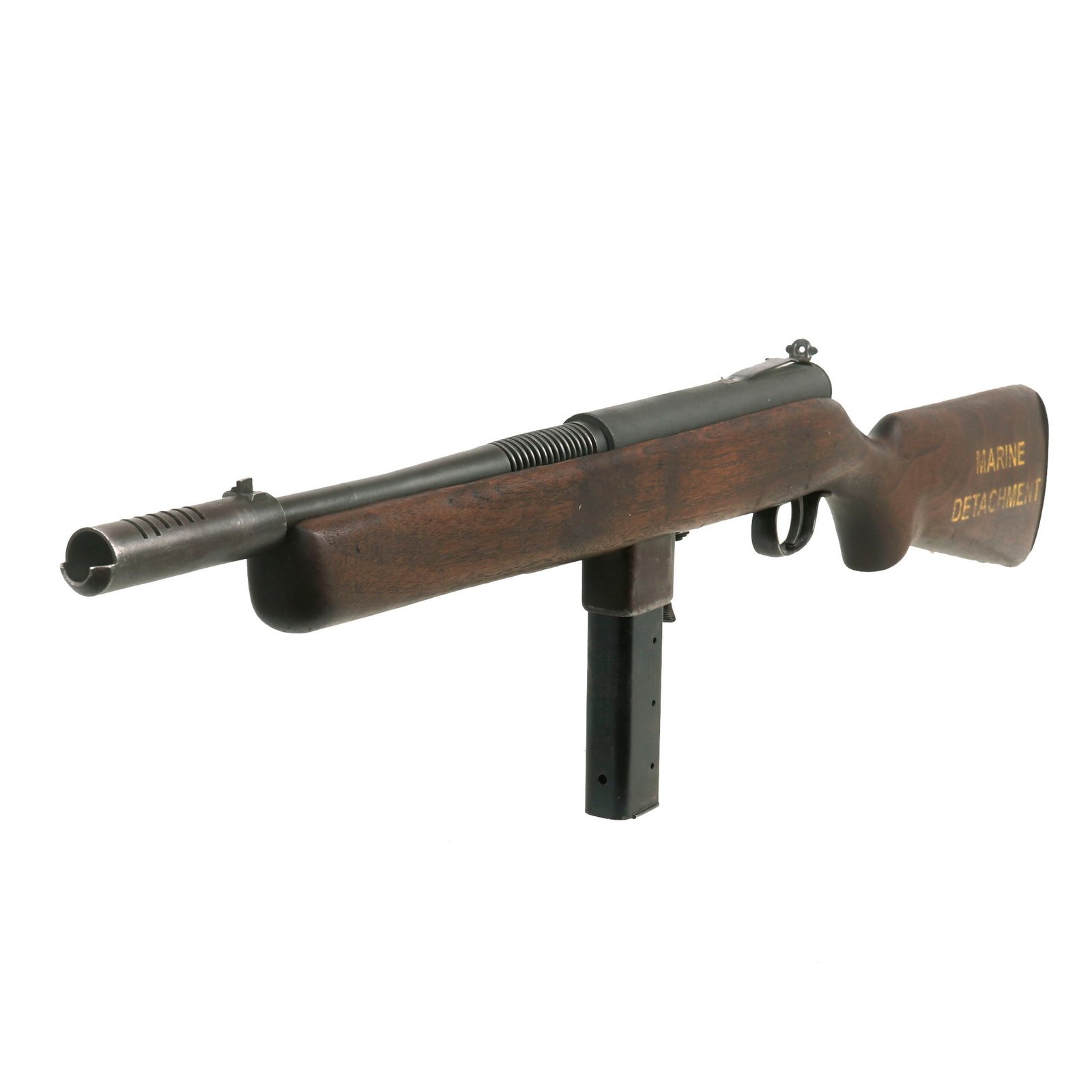 Buy Original U.S. WWII Marine Detachment Marked .45cal H.&R. Reising Model 50 Display Submachine Gun with Magazine | Original Firearms Antique For Sale