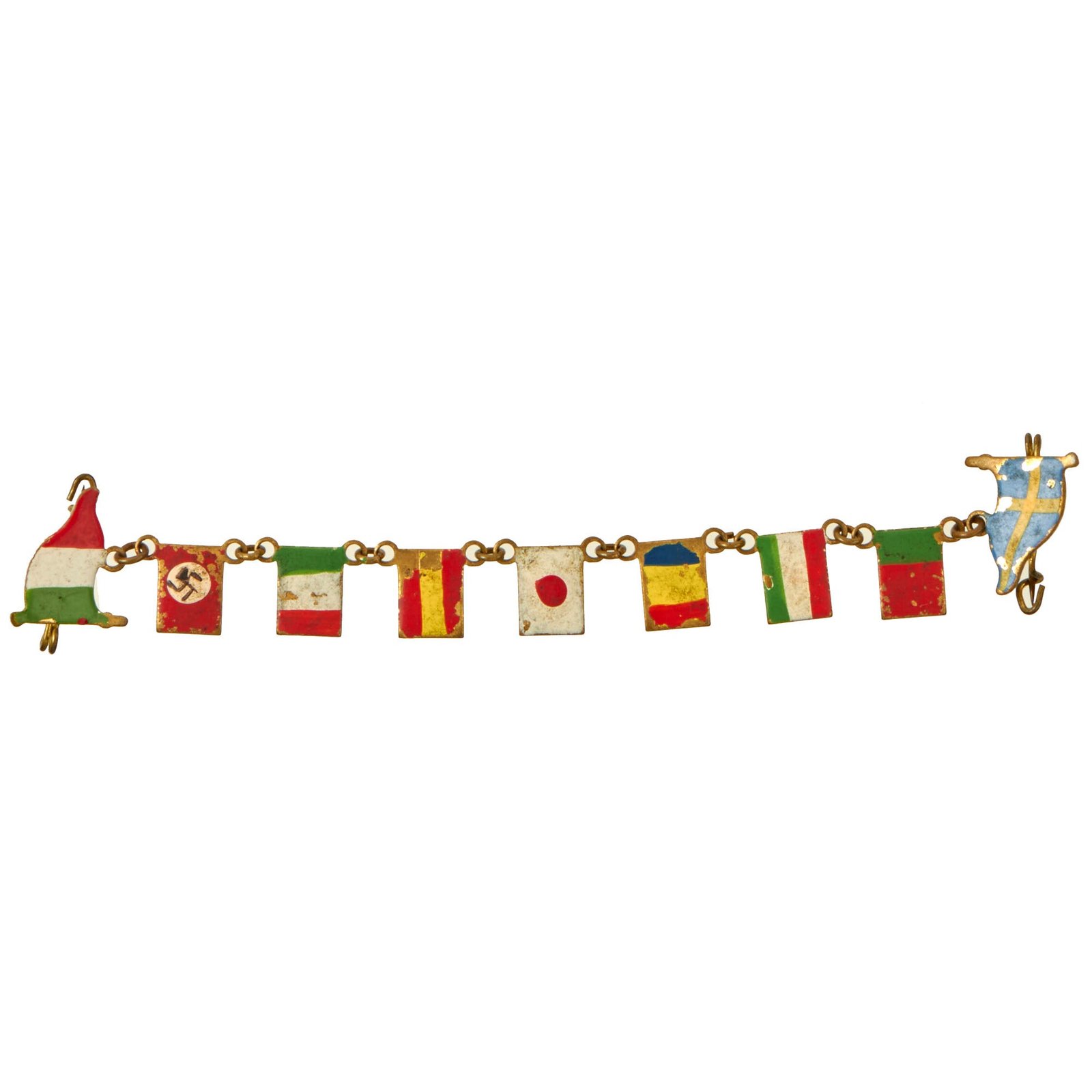 Buy Original German WWII National “Friendship Bracelet” with Flags of Axis Nations | Original Firearms Antique For Sale