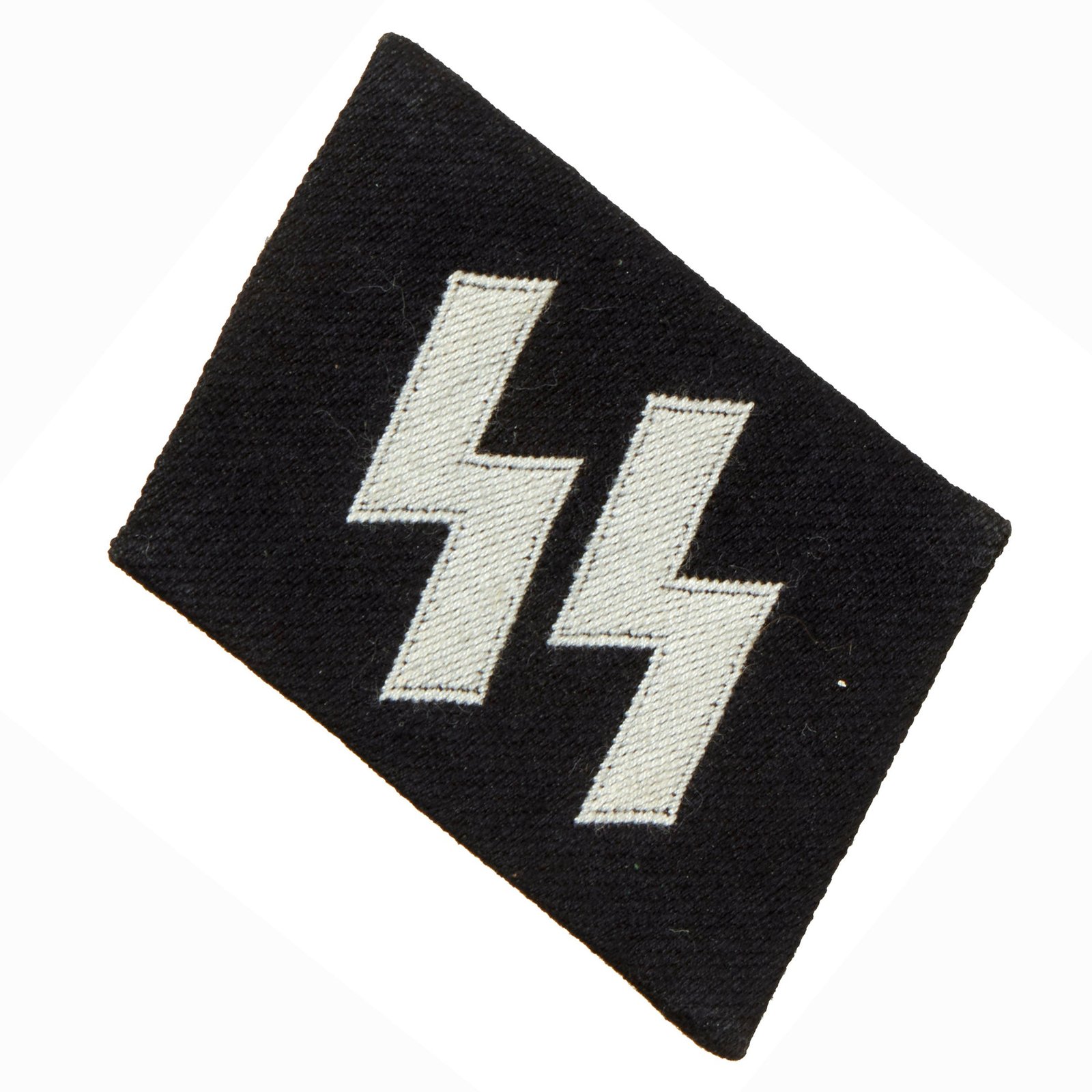 Buy Original German WWII Unissued SS EM/NCO BeVo Embroidered Double Sig Rune Collar Tab - Schutzstaffel | Original Firearms Antique For Sale