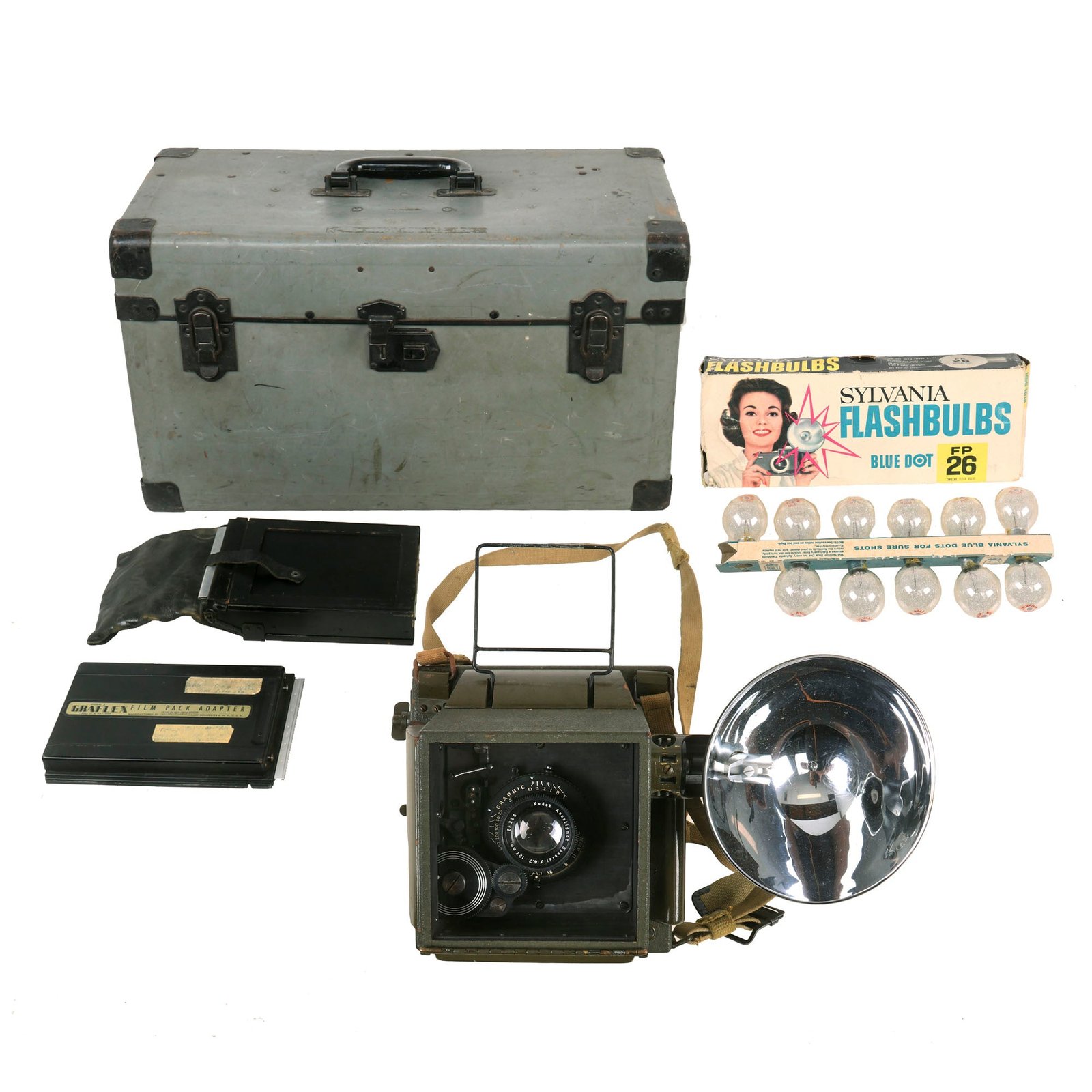 Buy Original U.S. WWII US Navy Speed Graphic Combat Camera 18-C-235 by the Folmer Graflex Corp. in Original Case with Accessories | Original Firearms Antique For Sale