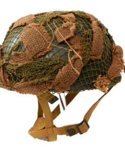 Buy Original British Suez Crisis Operation Musketeer Era MKII HSAT Paratrooper Helmet With Camouflage Netting - 1955 Dated | Original Firearms Antique For Sale