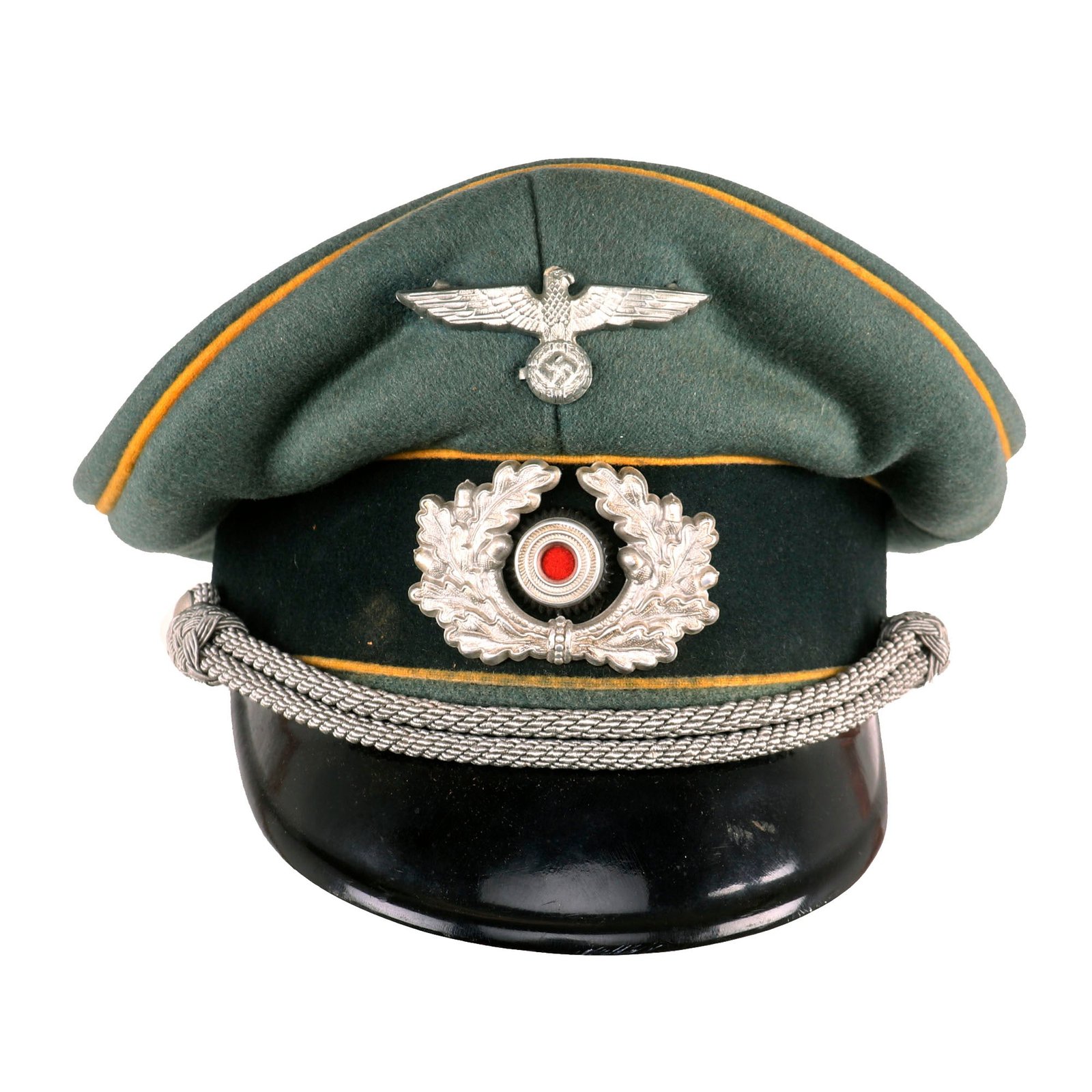 Buy Original German WWII Heer Cavalry Officers Schirmmütze Visor Crush Cap by H. Hanrath of Münster | Original Firearms Antique For Sale
