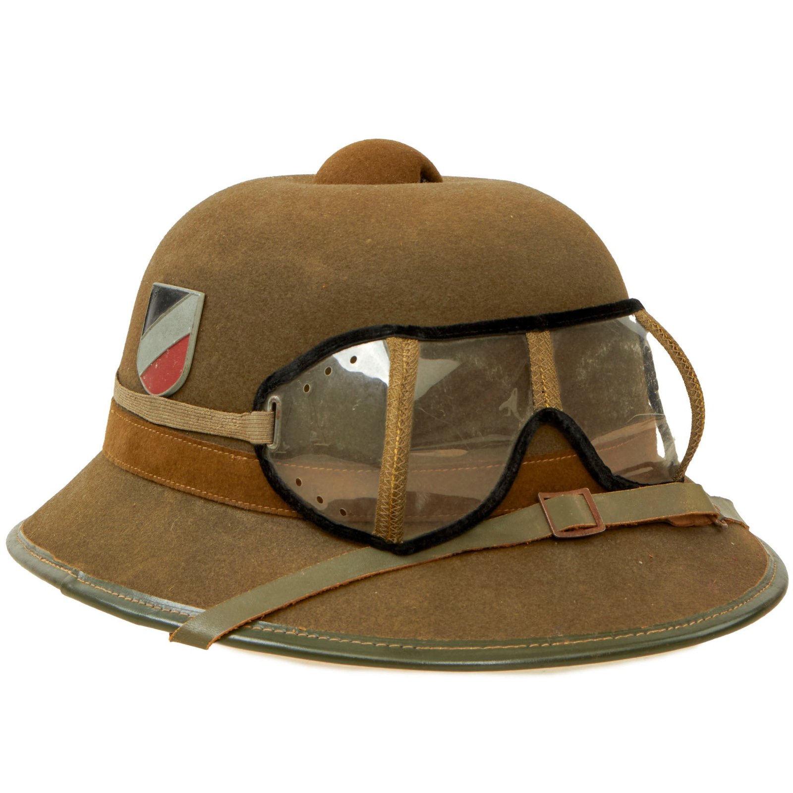 Buy Original German WWII 1942 dated 2nd Model Afrikakorps DAK Sun Helmet by F.ST.L with Eye Shields - size 56 | Original Firearms Antique For Sale