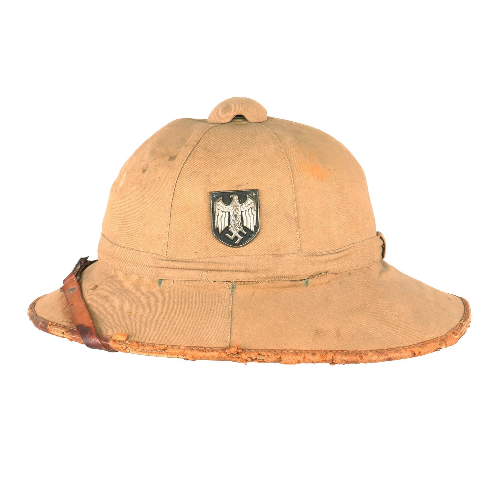 Buy Original German WWII First Model DAK Afrikakorps Sun Helmet with Badges - Size 55 | Original Firearms Antique For Sale